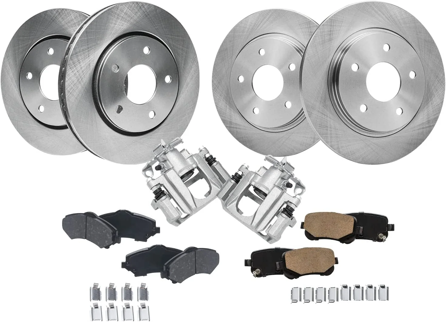 Detroit Axle - Rear Brake Kit for 08-12 Chrysler Town & Country Dodge Grand Caravan VW Routan, Brake Calipers 11.88'' Front and 12'' Rear Brake Rotors Ceramic Brake Pads Replacement