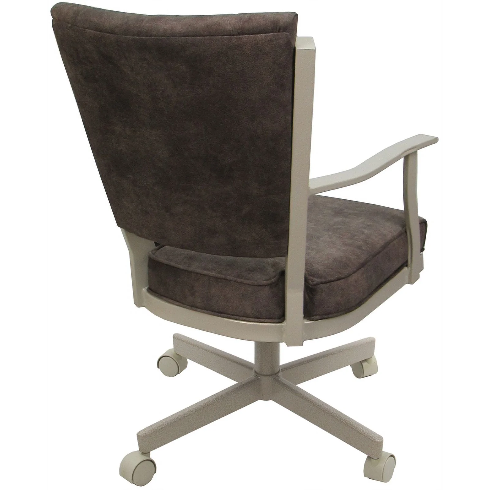 Pemberly Row Swivel Dining Caster Chair-Outlier Ash Brown Fabric -Beige Frame