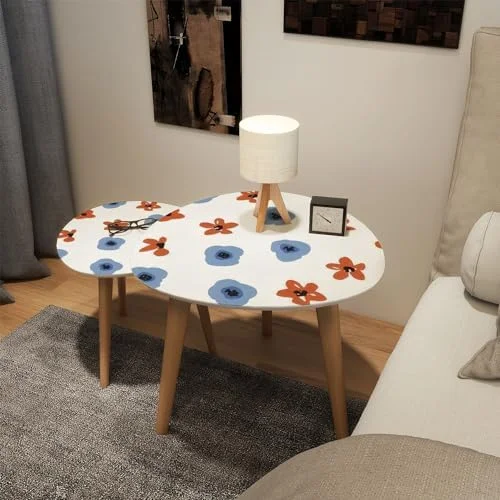 RSJIWOGZ Small Coffee Nesting  Gentle Trendy Pattern Small Scale Flower Millefleurs  Style Triangle End  Center   Modern   Room Bedroom Balcony