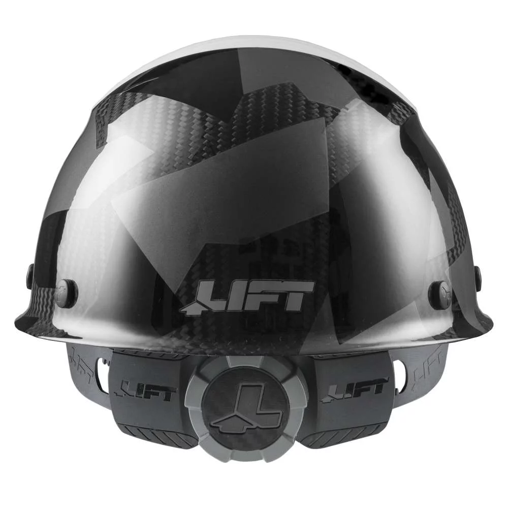 Lift Safety Hard Hat Dax Full Black Camo Carbon Fiber Cap Style