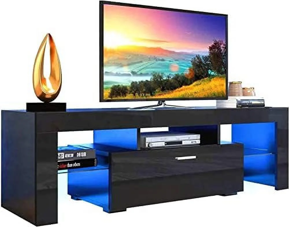 SJOINGB TV Stand for 55 inch TV with  - Universal TV Stand with LED Lights  Entertainment Center for 55 inch TV  LED Television Stands Media Cabinet TV Console for Living Room Bedroom Vid