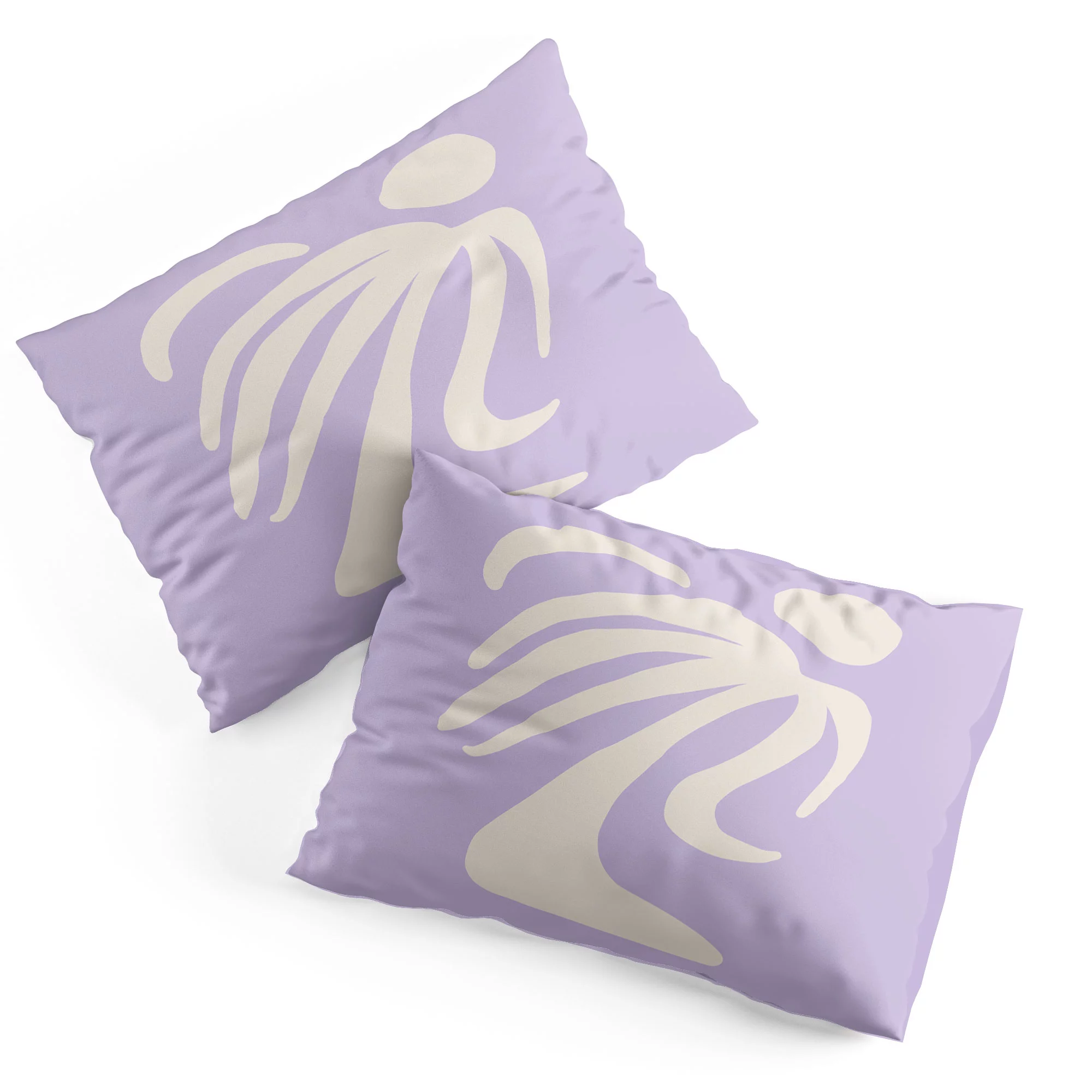 Society6 Grace Palm Lilac Pillow Sham Cotton King Set of 2 Kit