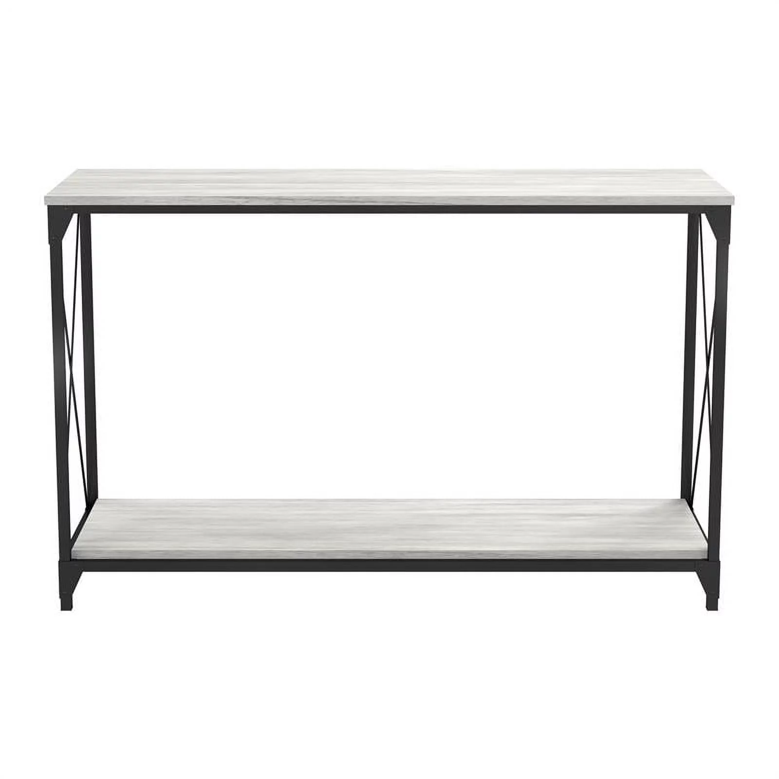 Furniture of America Clarissa Industrial Metal 1-Shelf Console Table in Black