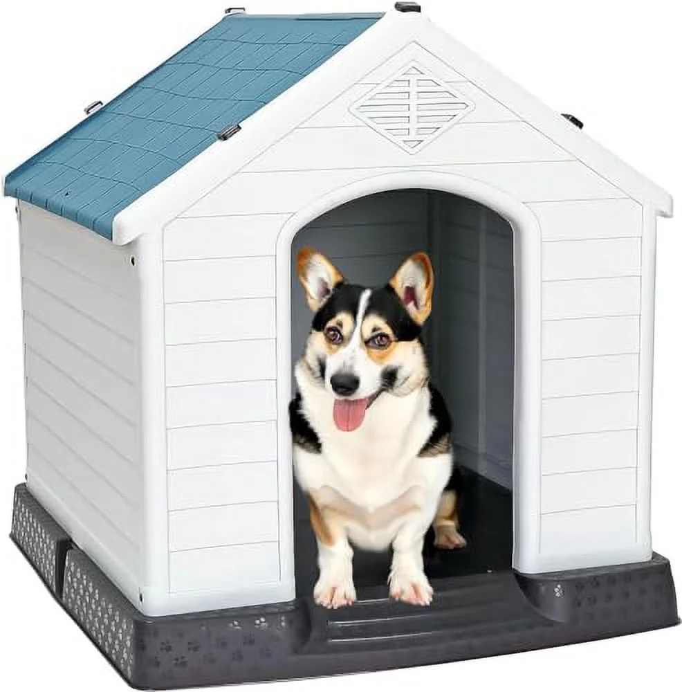 Saicool Large 28 Inch Dog House - Waterproof Outdoor Indoor Doghouse Pet Dog Kennel,Insulated Puppy Shelter w/Elevated Floor & Air Vents, for Small Medium Large Dogs