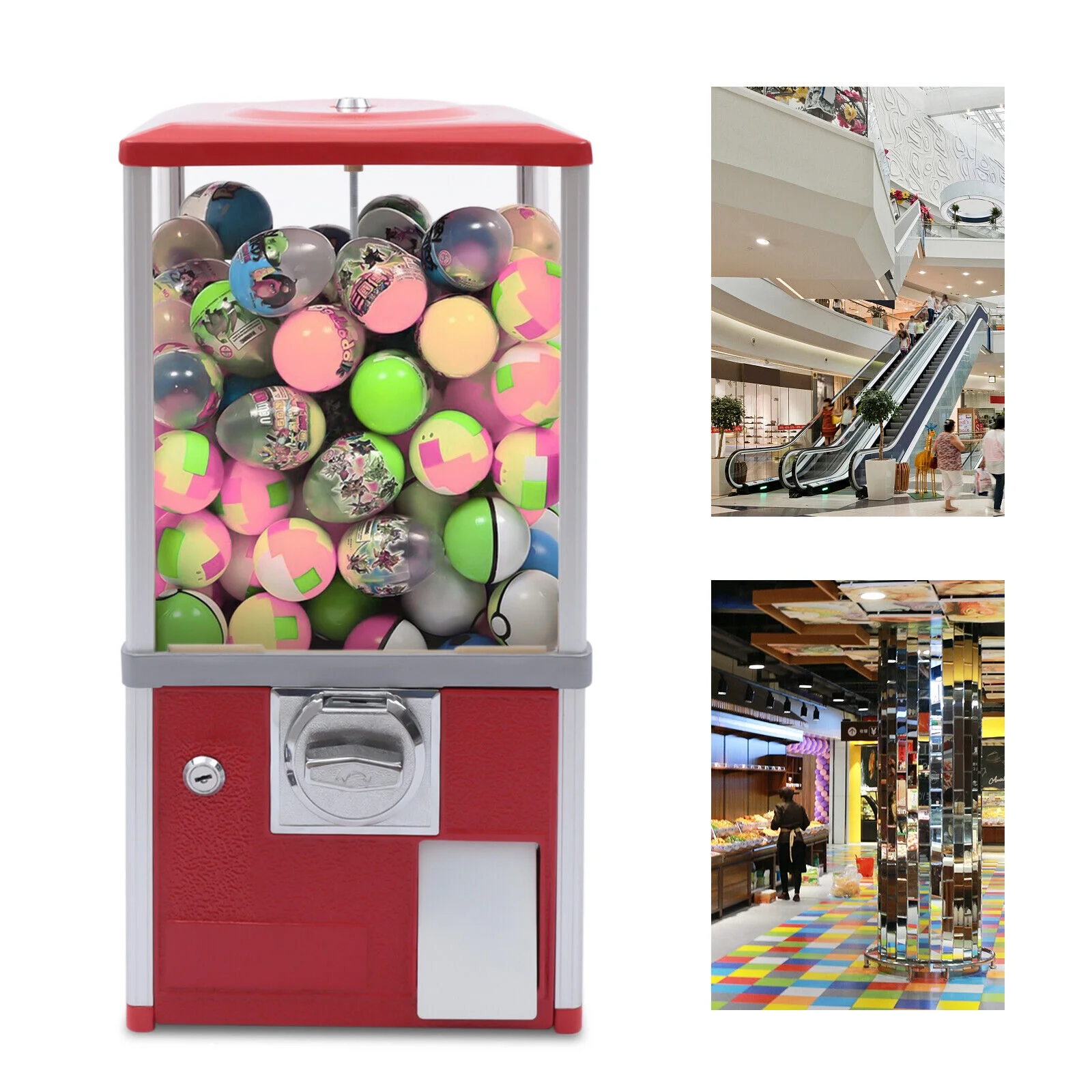 Modern Candy Vending Machine Candy Gumball Machine Huge Load Capacity Gumball Bank for Gadgets, for Game Stores and Retail Stores