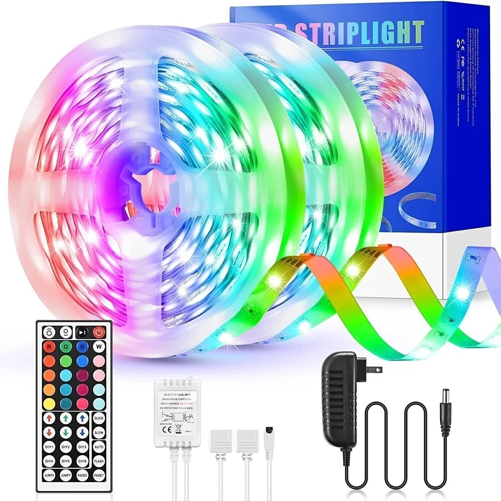 32ft Led Strip Lights, 5050 RGB Light Strips with App Control Remote, 12V Led Lights for Bedroom, Music Sync Color Changing Lights