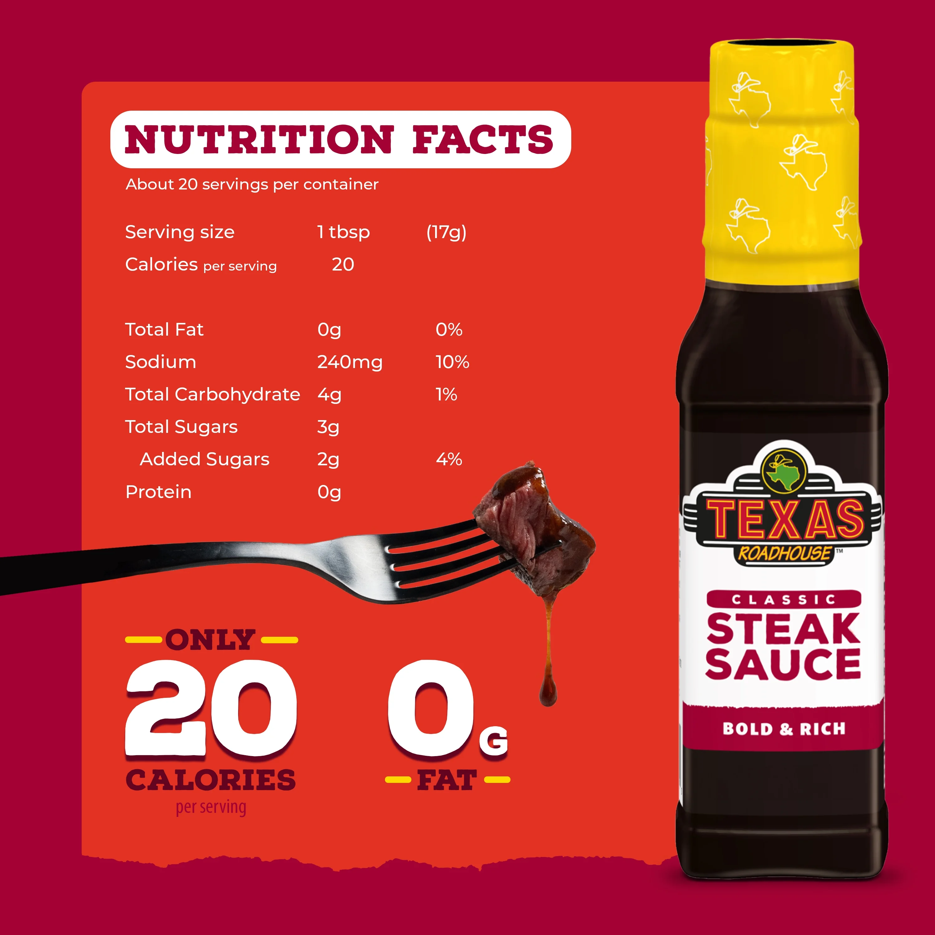 Texas Roadhouse Classic Steak Sauce, 12 oz.