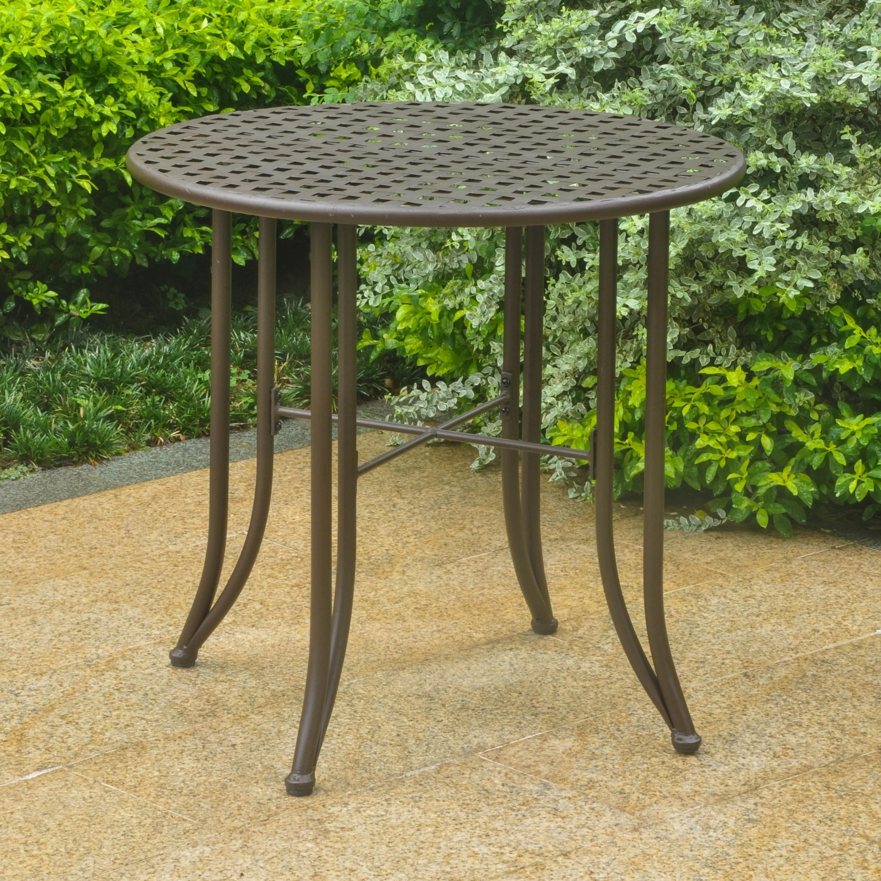 International Caravan  Mandalay Iron Patio Bistro Table - Antique Black