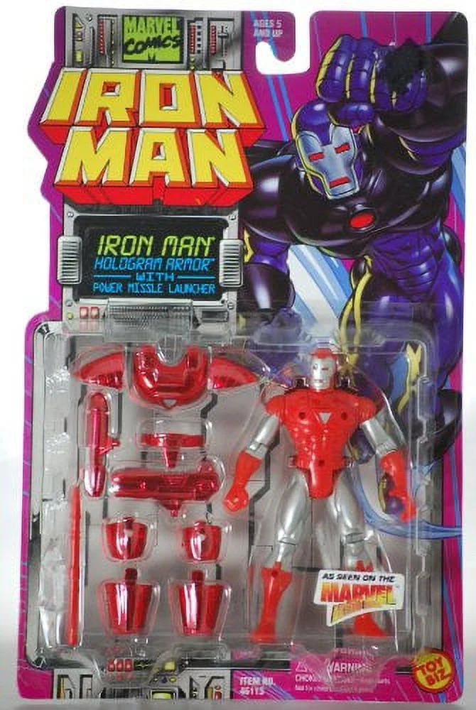 Iron Man Hologram Armor Marvel Articulated Action Figure Toy Biz 1995