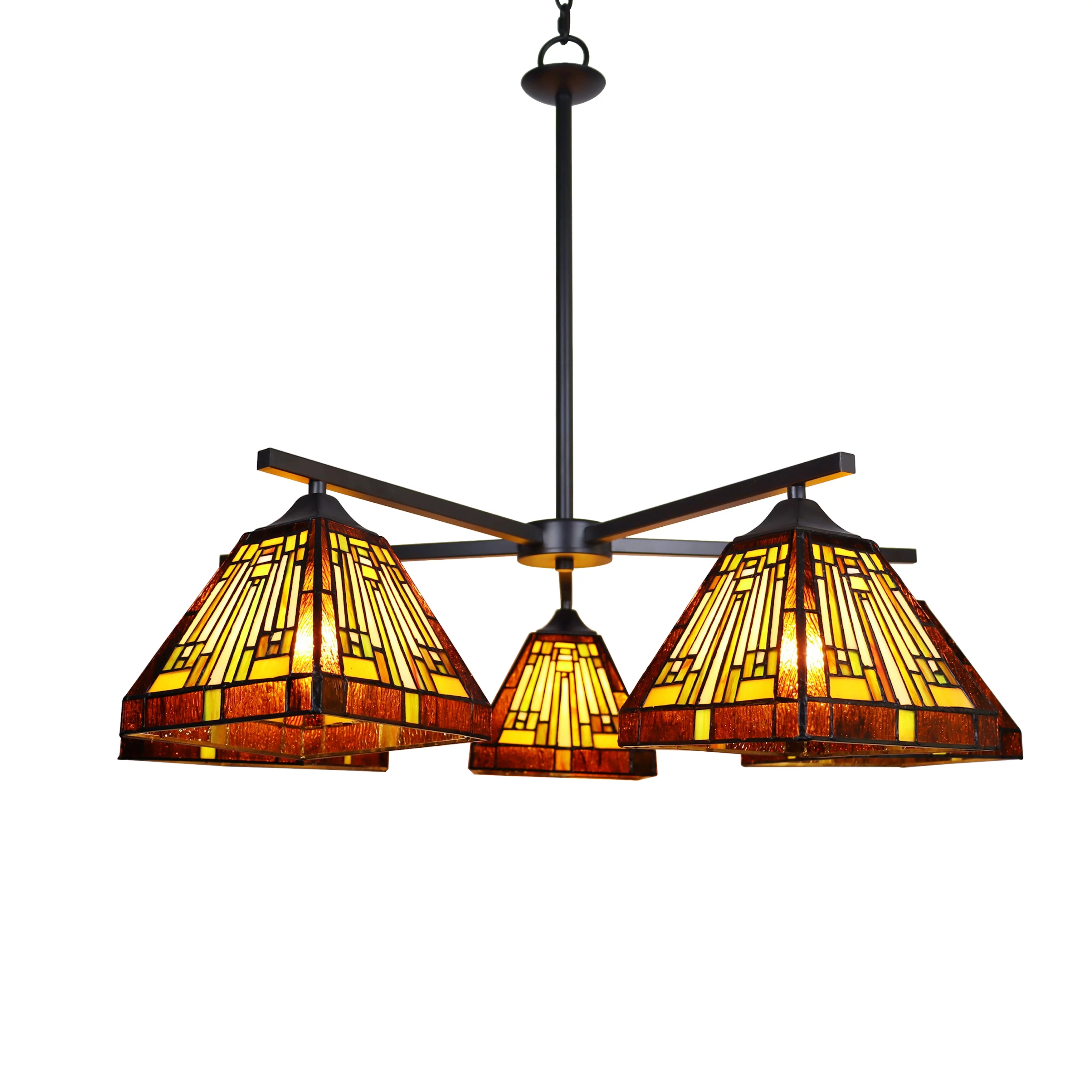 Chloe Lighting Tiffany-Style Mission Design 5-light Blackish Bronze Chandelier