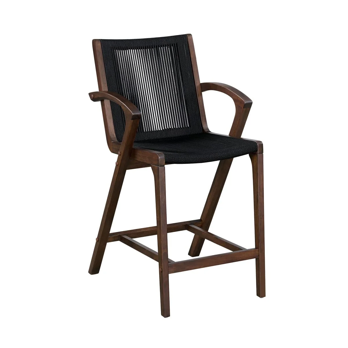 Boraam Luca Black Rope Bar Stool - Cappuccino Finish