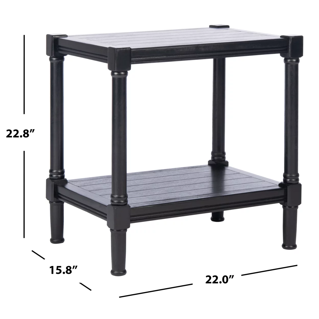 SAFAVIEH Rafiki Solid Rustic Rectangle Accent Table, Black