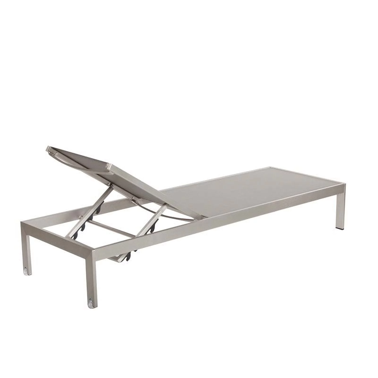 Pangea Home Sally 4-piece Aluminum Patio 2 Loungers and 2 Side Tables in Gray