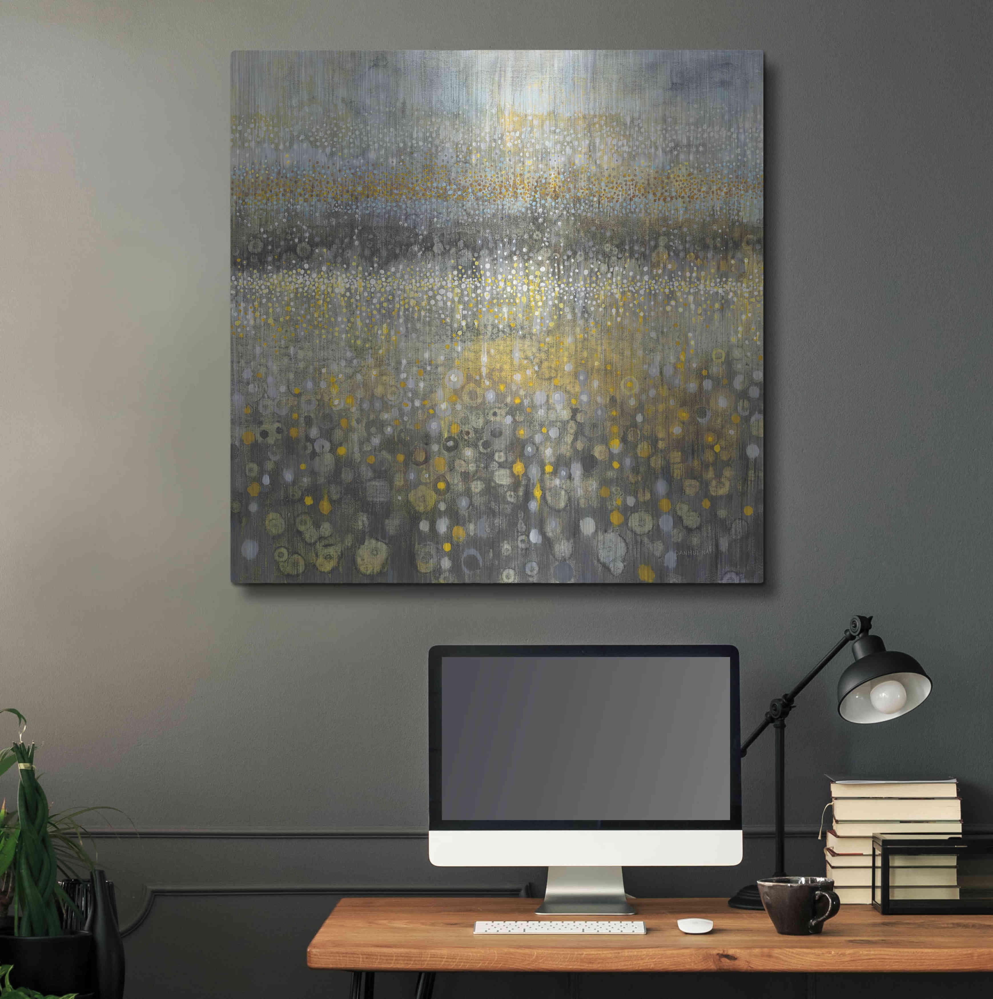 Luxe Metal Art 'Rain Abstract II' by Danhui Nai, Metal Wall Art, 36