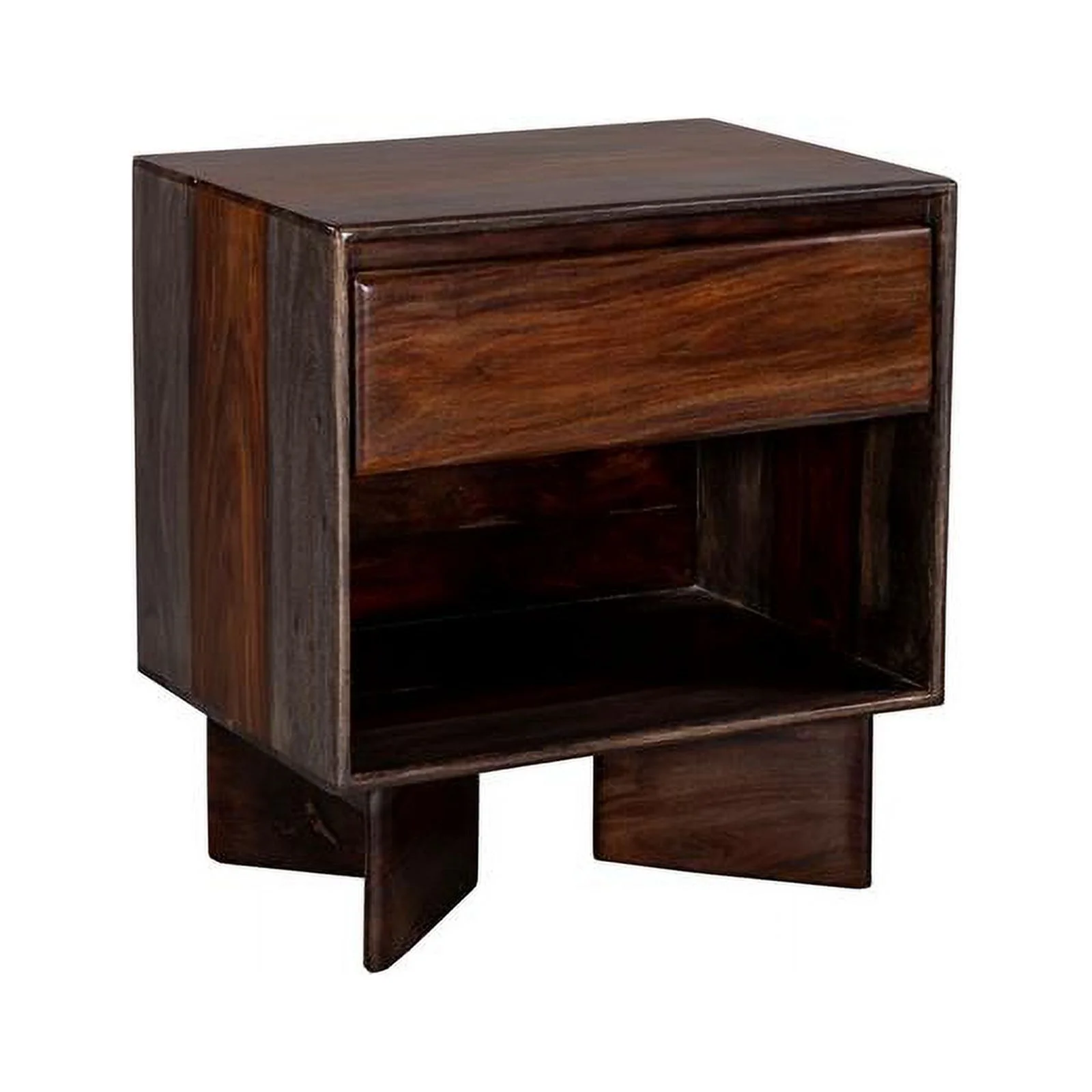 Porter Designs Cambria Solid Sheesham Wood Nightstand - Gray