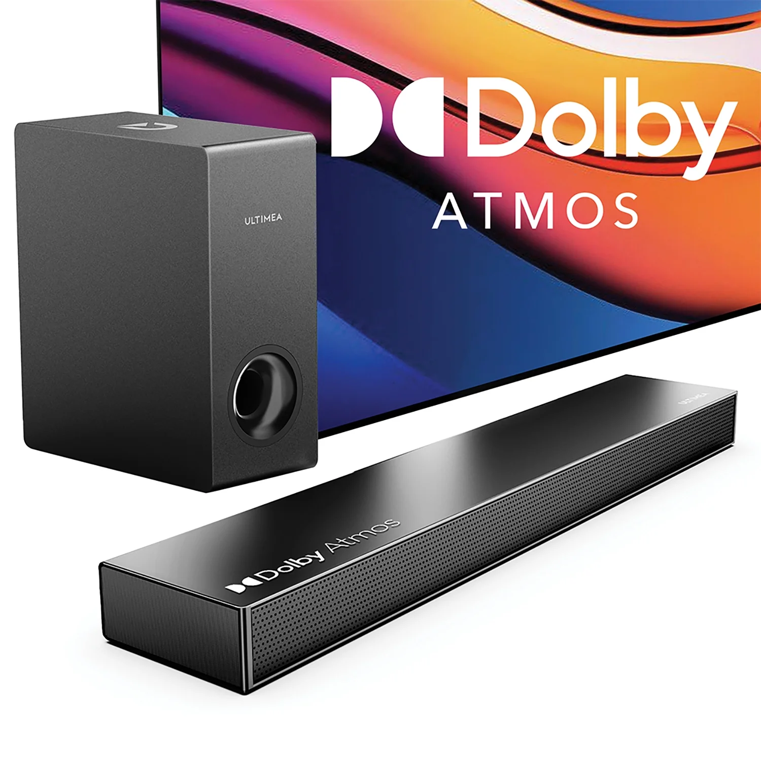 Ultimea Nova S50 2.1-Channel Virtual Dolby Atmos 15.7-In. Sound Bar with Subwoofer, Black, U2120