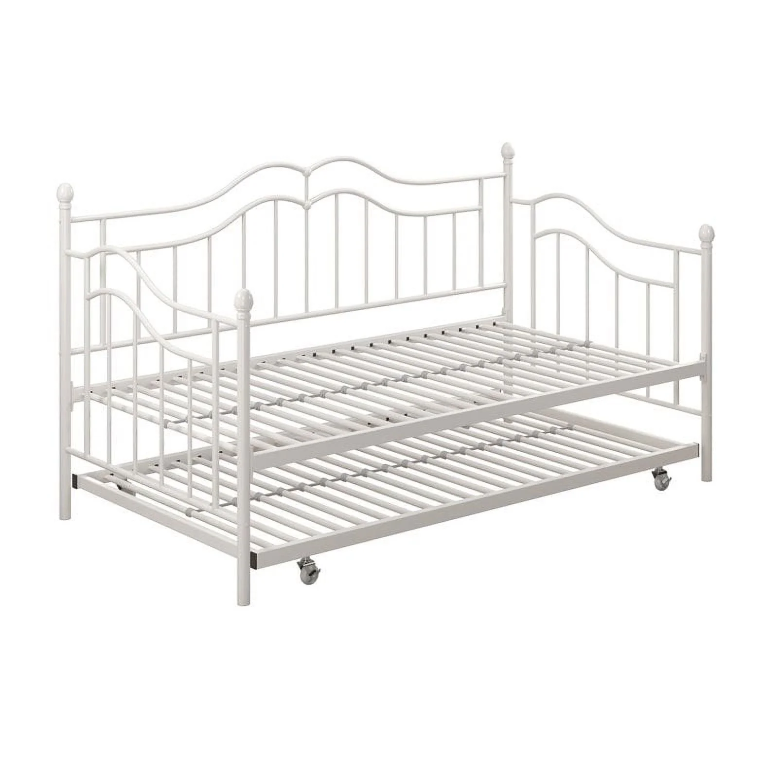 DHP Tatiana Metal Twin Daybed and Trundle in White