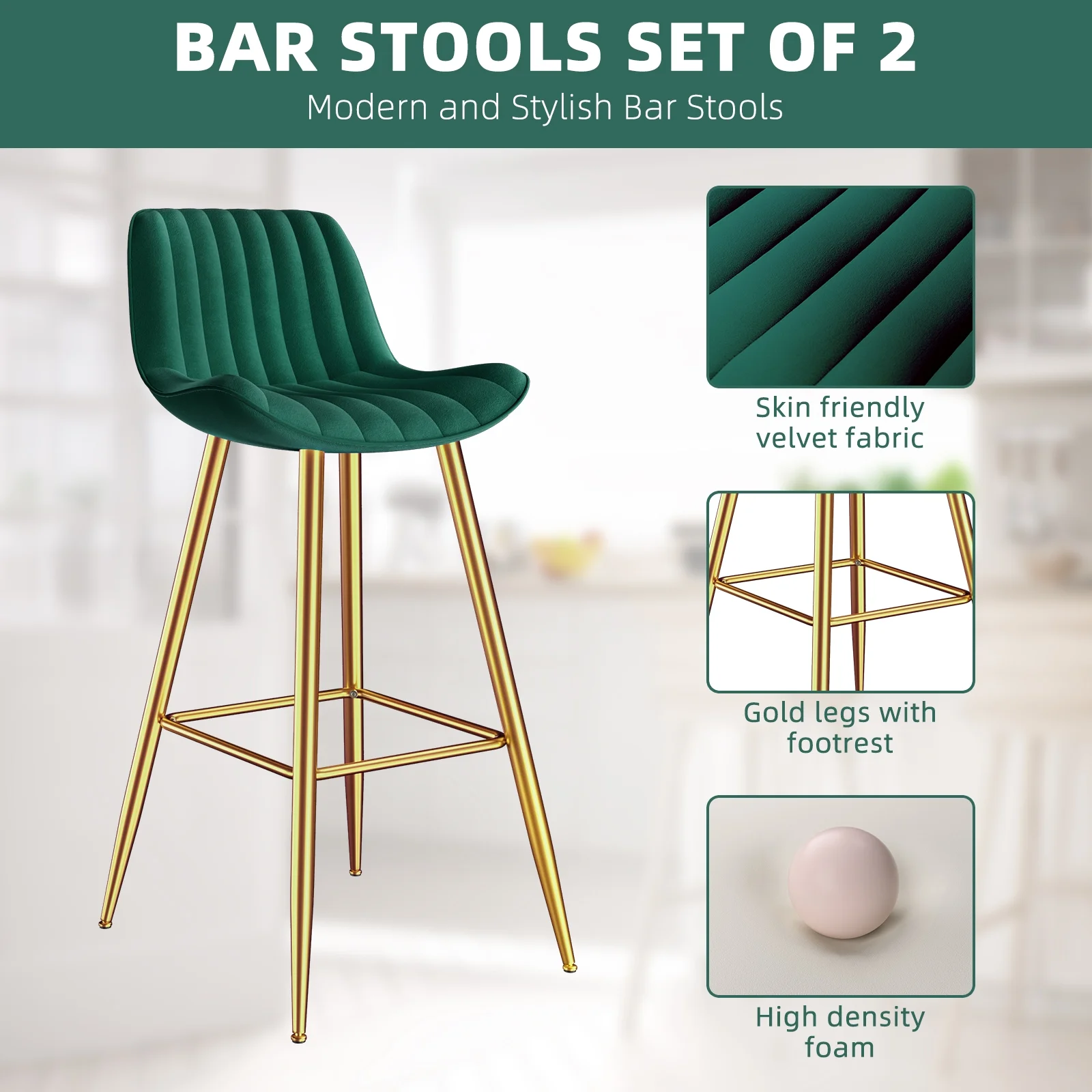 Homezeer Bar Stools Set of 2,  27