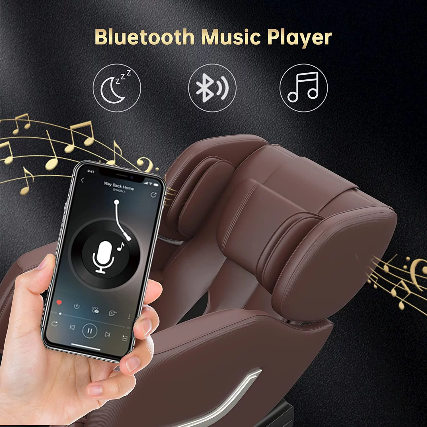 RealRelax SS01 Electric Full Body Massage Chair, Zero Gravity Shiatsu Recliner (Brown)