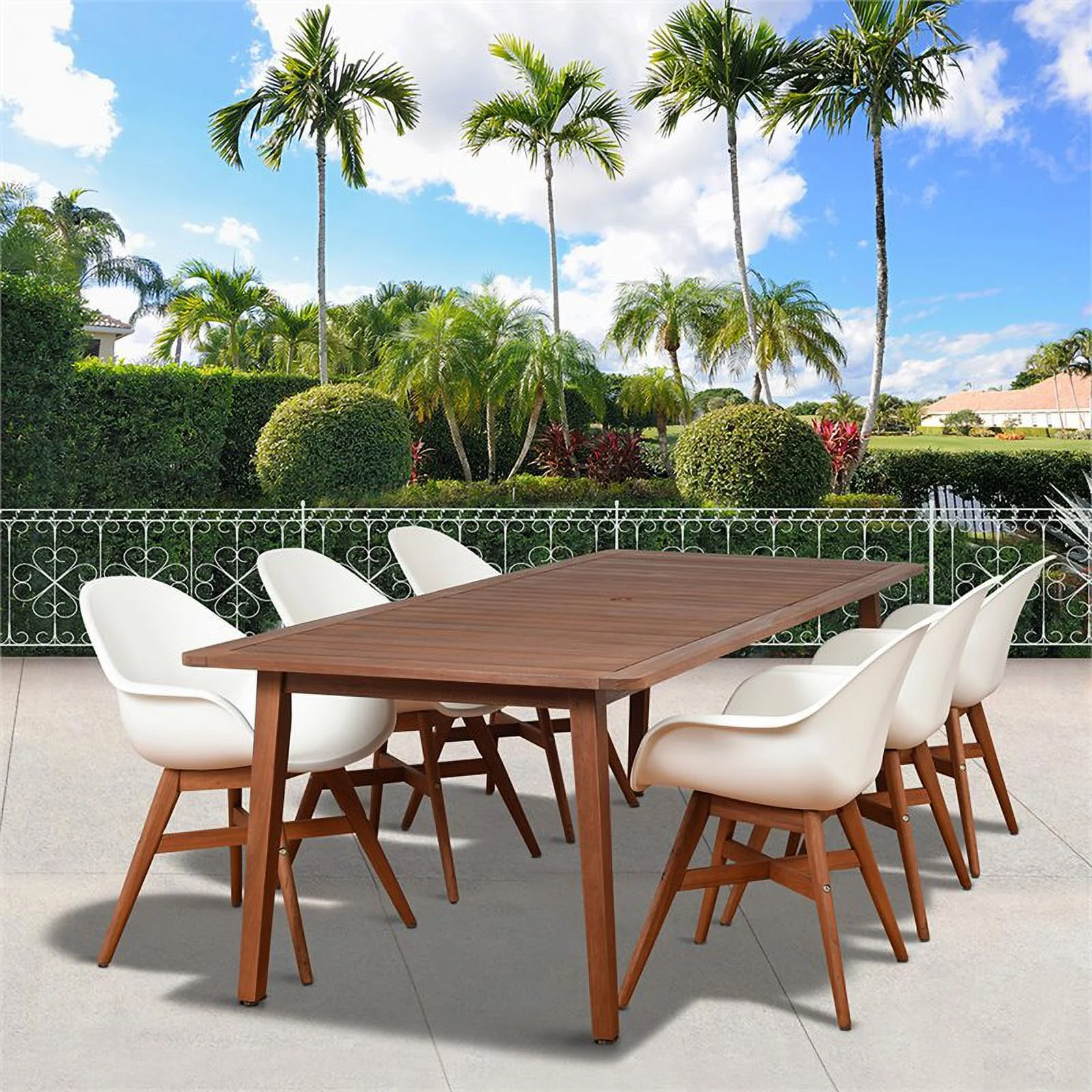 International Home Amazonia Charlotte Deluxe 7 Piece Patio Dining Set