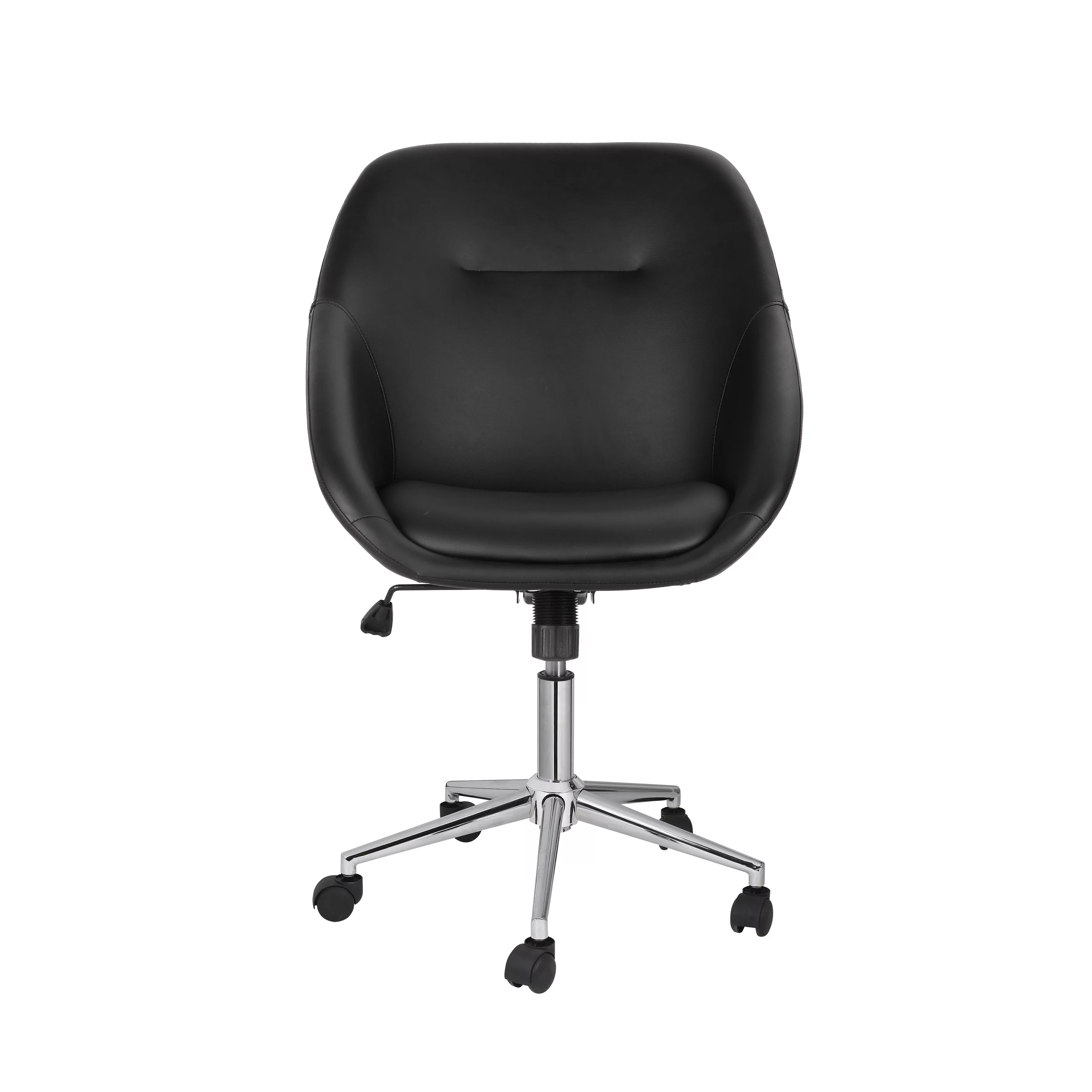 Porthos Home Hayes 360° Swivel Office Chair With Adjustable Height, PU Leather Upholstery And Chrome Base With Roller Caster Wheels
