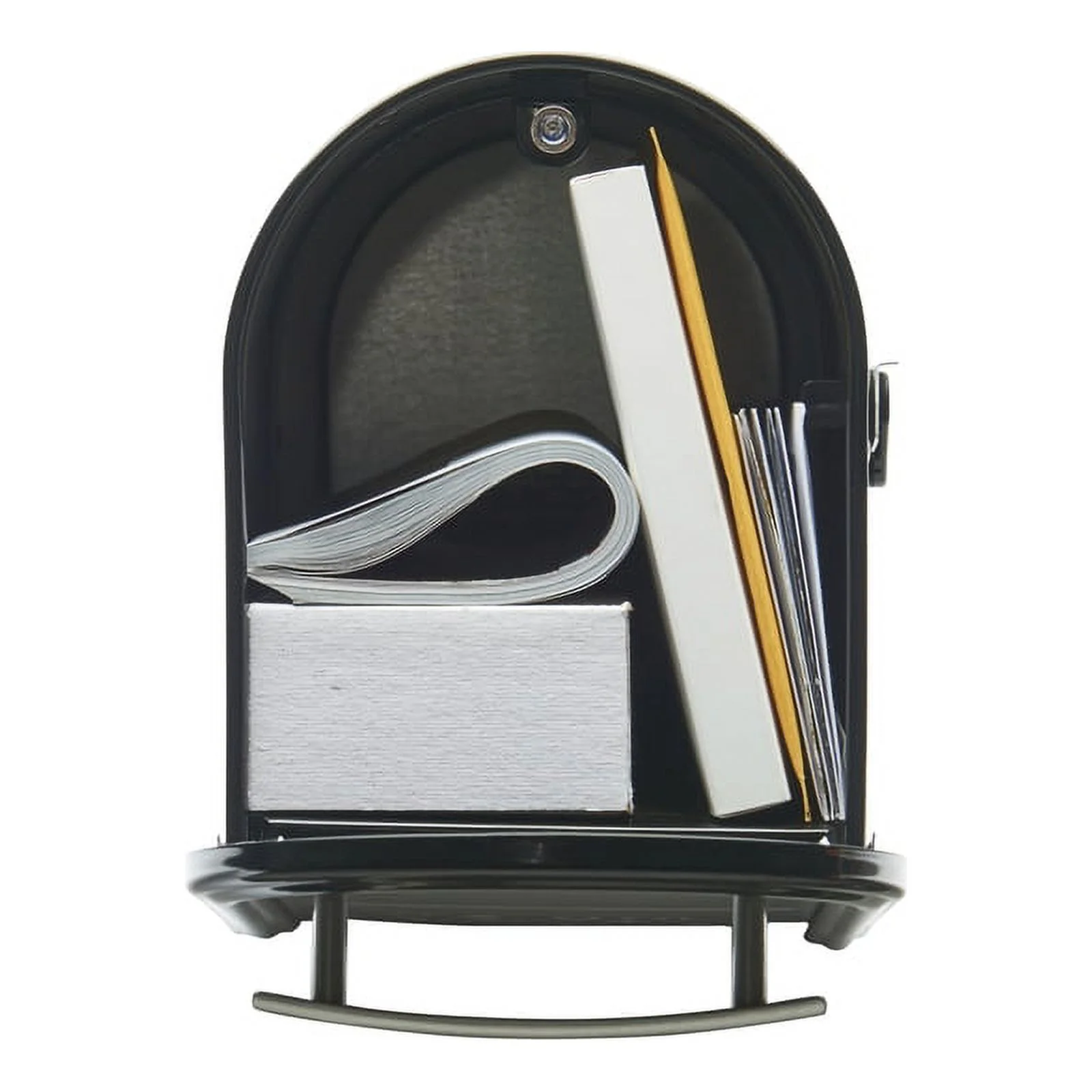 Architectural Mailboxes Franklin Medium, Galvanized Steel, Post-Mount Mailbox, Black, FM110BAM