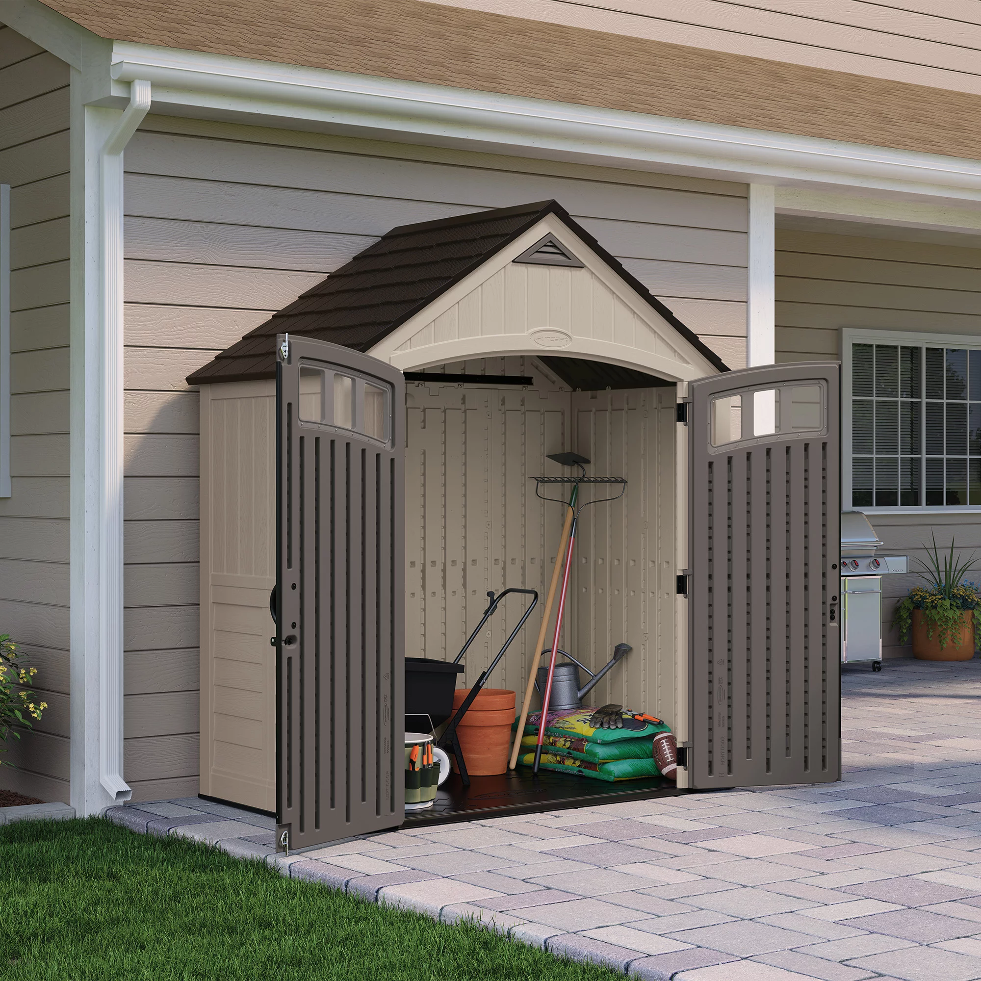 Suncast 171 cu. ft. 7 x 4 Carlisle Outdoor Resin Storage Shed