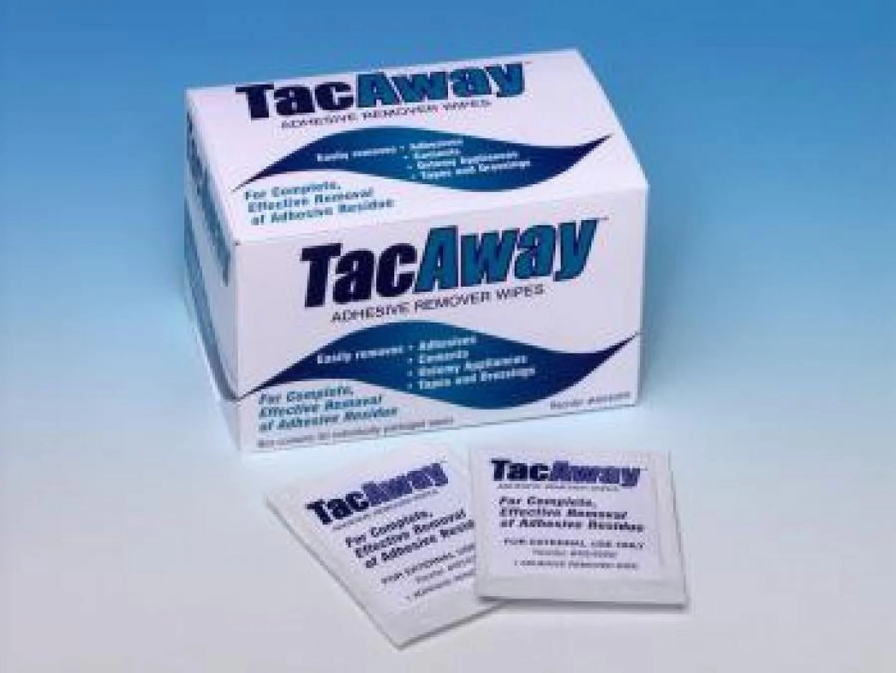 Tacaway Adhesive Remover Wipes - Non-Acetone, Hypoallergenic, No Greasy Film, 50 Count