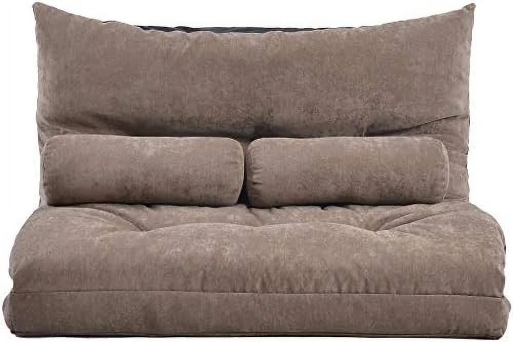 ZFGSUIJN Harper & Bright Designs Adjustable Floor Sofa  Folding Futon Couch Leisure Lazy Sofa with 5 Reclining Positionwith 2 Pollows Floor Sofa for Reading or Gaming in Bedroom/Livin