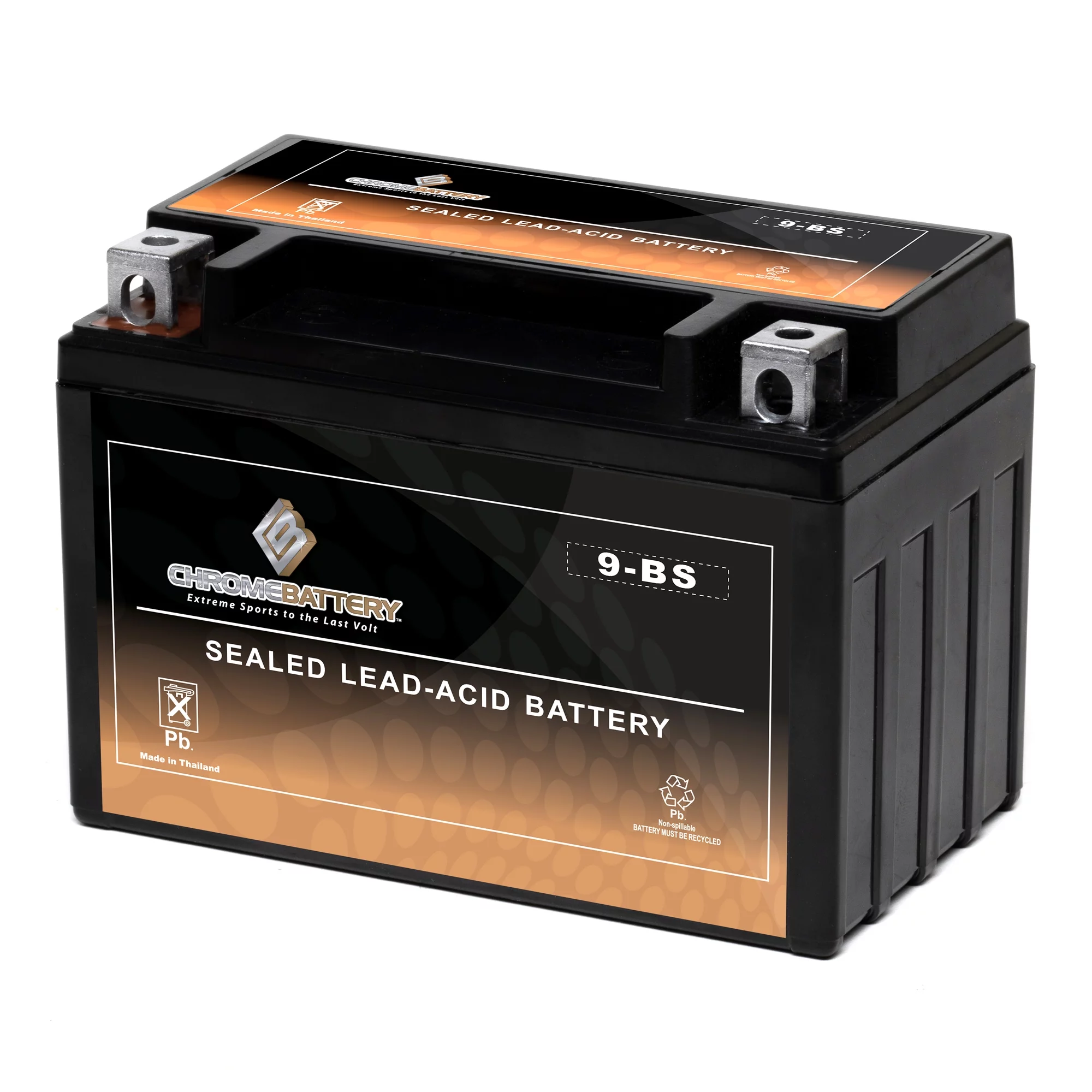 Chrome Battery YTX9-BS (9-BS 12 Volt,8 Ah, 120 CCA) Motorcycle Battery for Suzuki 400cc Gsf400 Bandit 1991