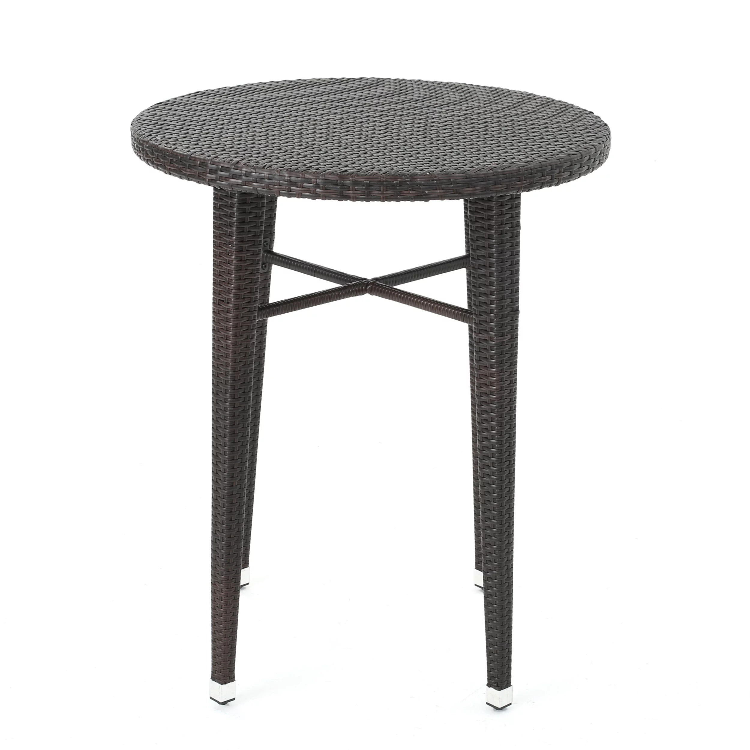 Jacob Outdoor 32.5 Inch Round Wicker Bar Table, Multibrown