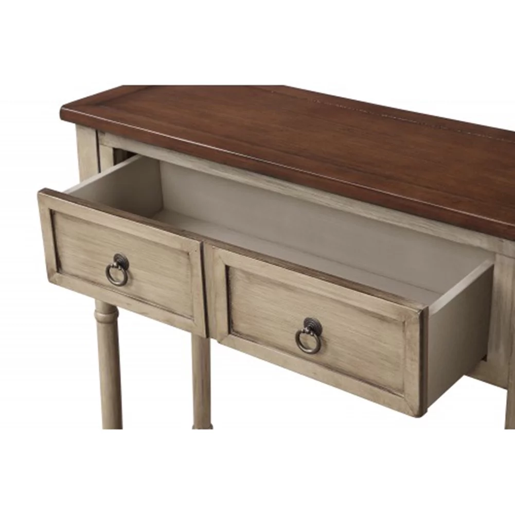 Hommoo 2 Drawer Wood Console Table, Gray