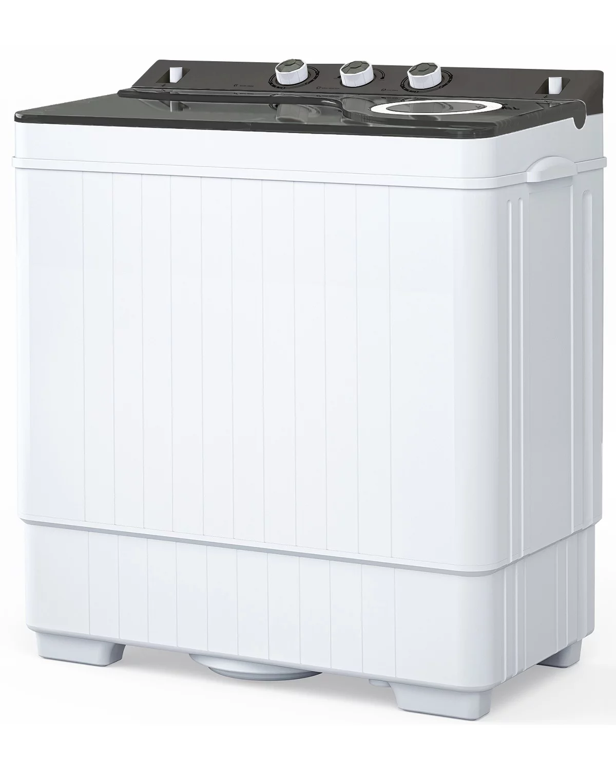 26lbs Compact Twin Tub Portable Washing Machine Mini Washer 18lbs Spiner 8lbs Built-in Drain Pump Semi Automatic For Camping Apartments Dorms Home