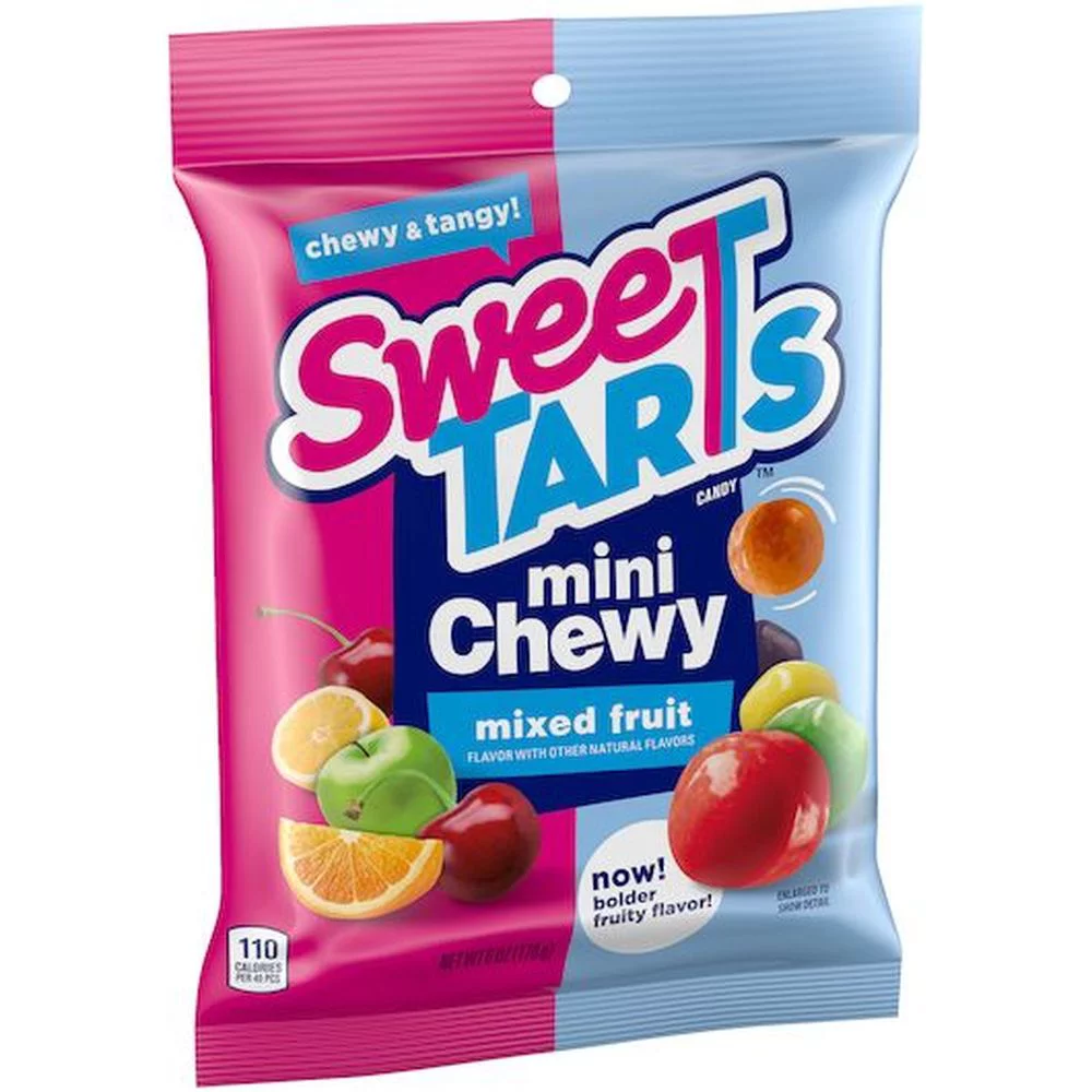 SweetTarts Chewy Minis, 6 Ounce Peg Bag -- 12 per Case.