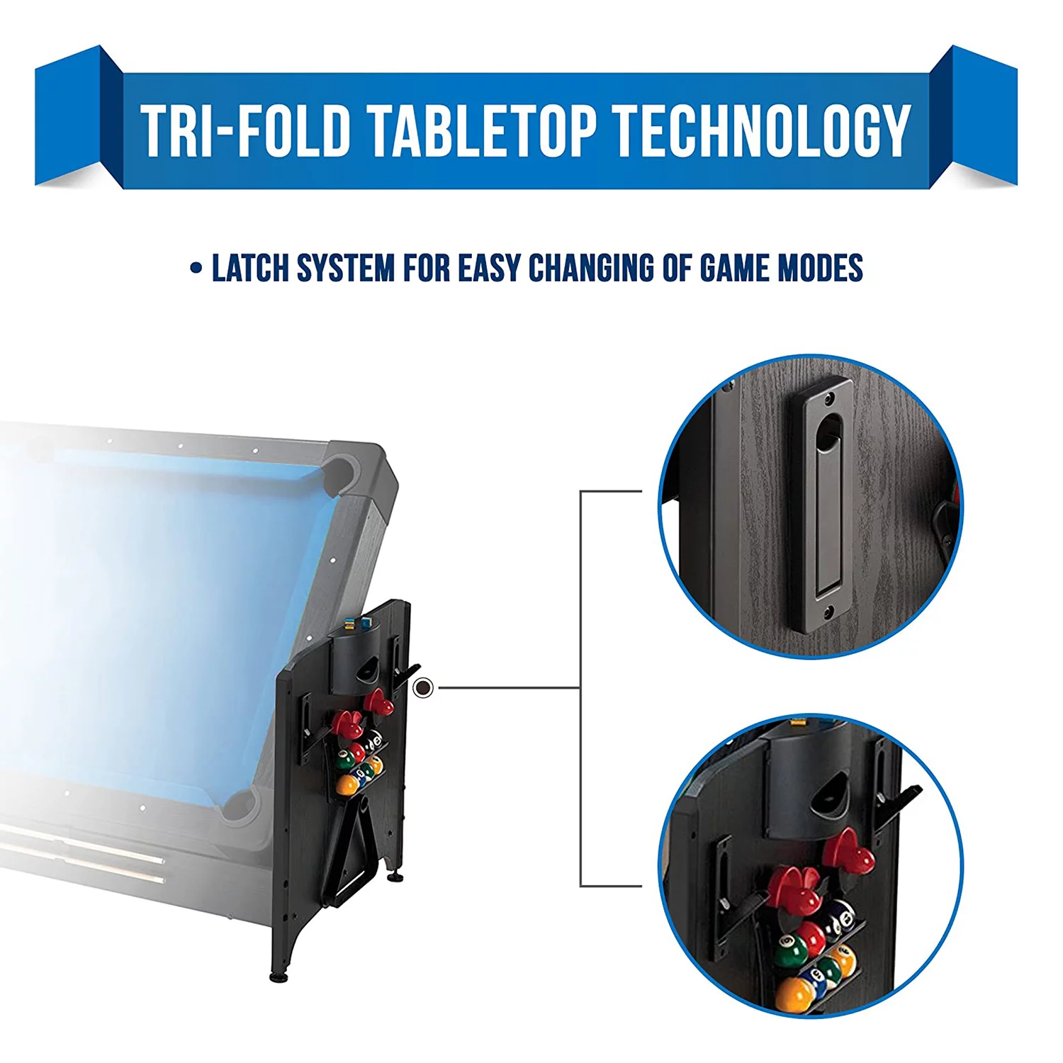 Fat Cat Original 3 in 1 Air Hockey, Billiards, & Table Tennis Table, Burgundy