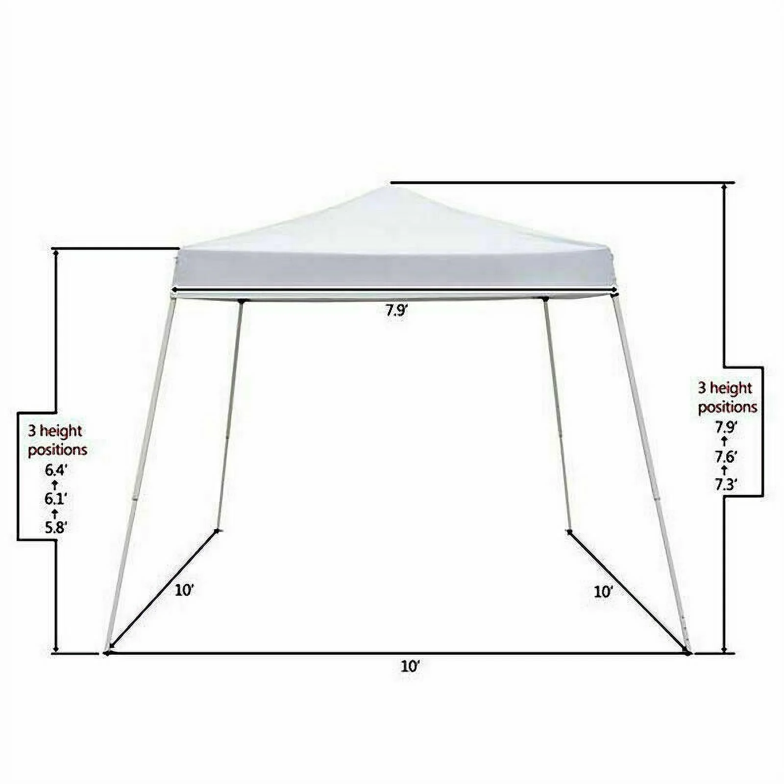 10'x10' Pop Up Canopy Outdoor Instant Tent, Portable Waterproof Shade Tent Beach Sun Shelter Enclosed Instant Tent Shelter