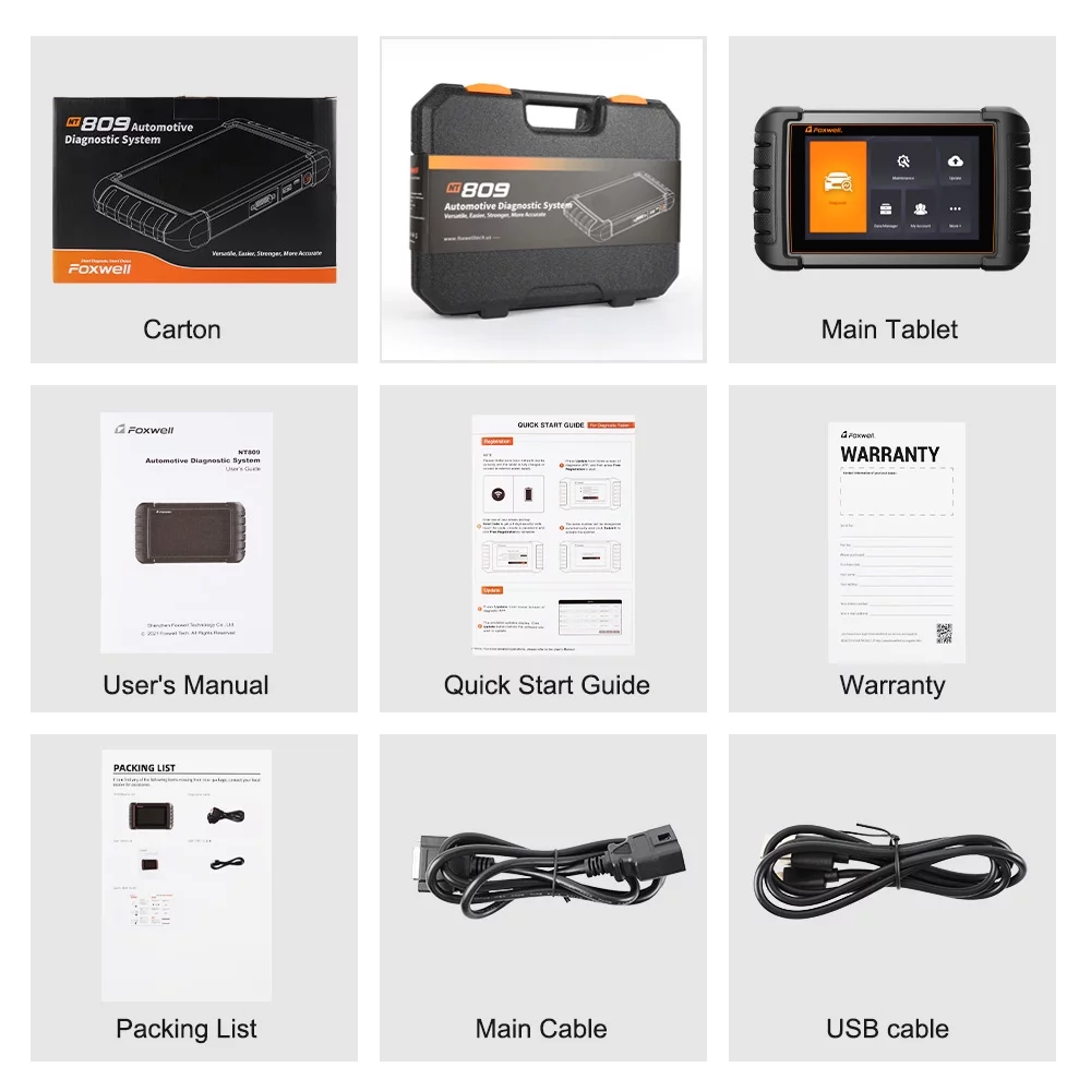 Foxwell NT809 OBD2 Scanner Car Diagnostic Tool Scan Full Systems with 30+ Reset Services Auto Vin Scan WiFi Wireless Automotive Scanner Bidirectional Scan Tool Active Test Auto Analyzer Upgrade Free