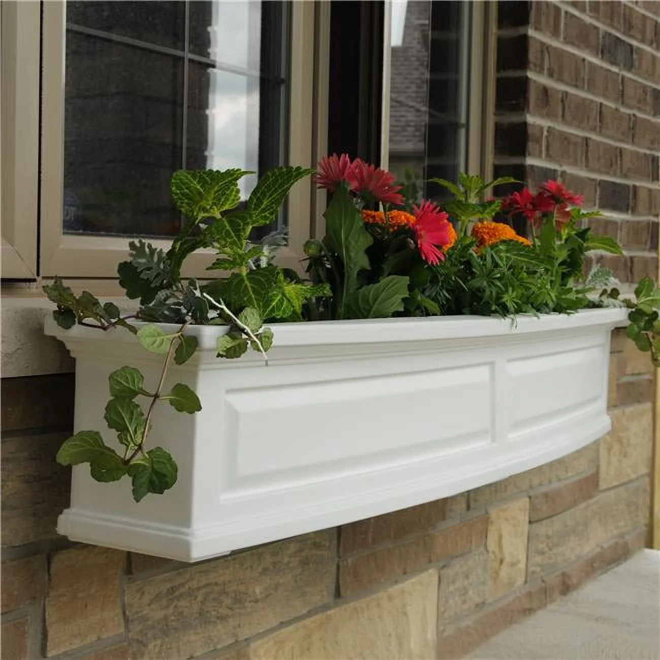 4832W 5' Plastic Window Box - White