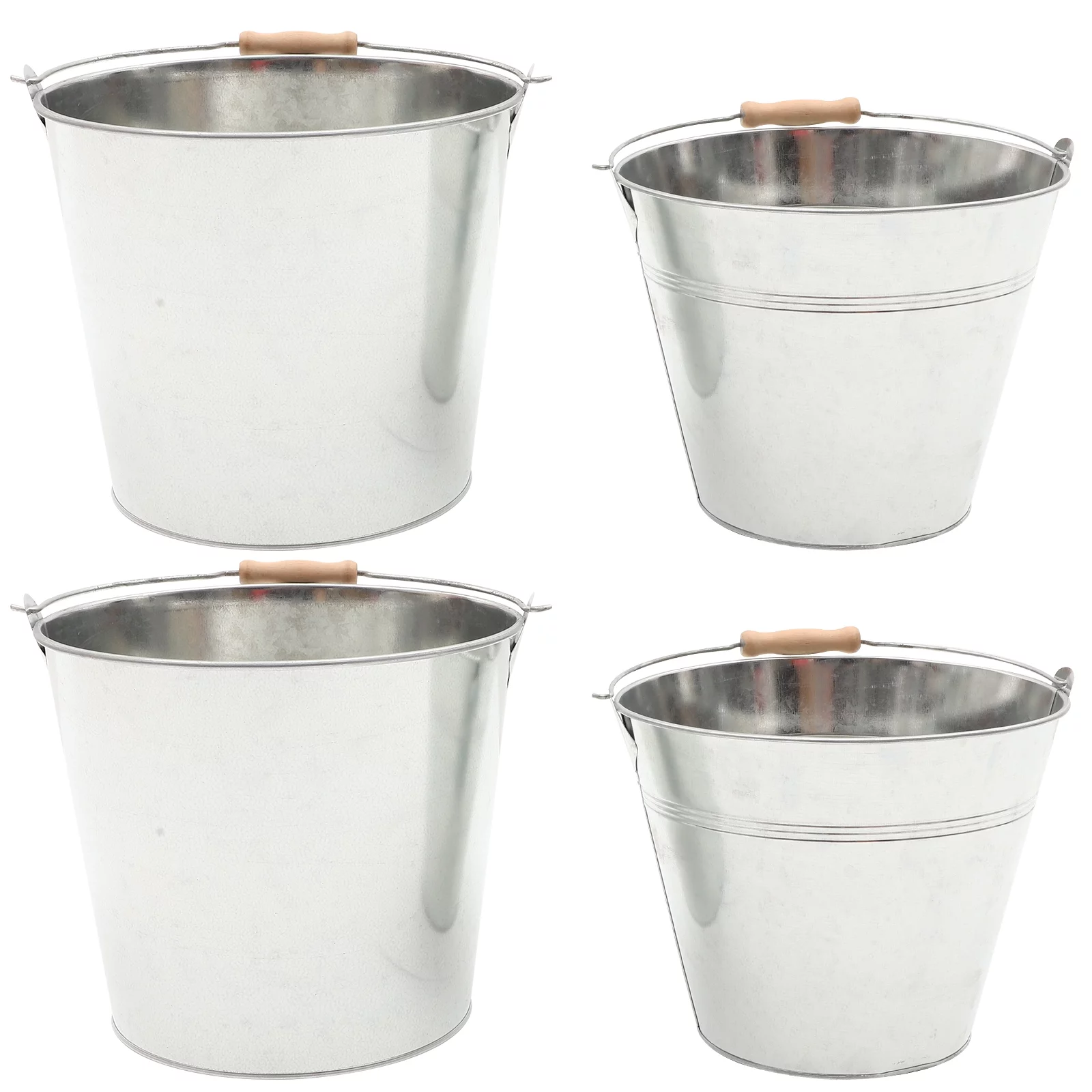2pcs Iron Storage Buckets Fireplace Ash Buckets Charcoal Barrels Iron Buckets