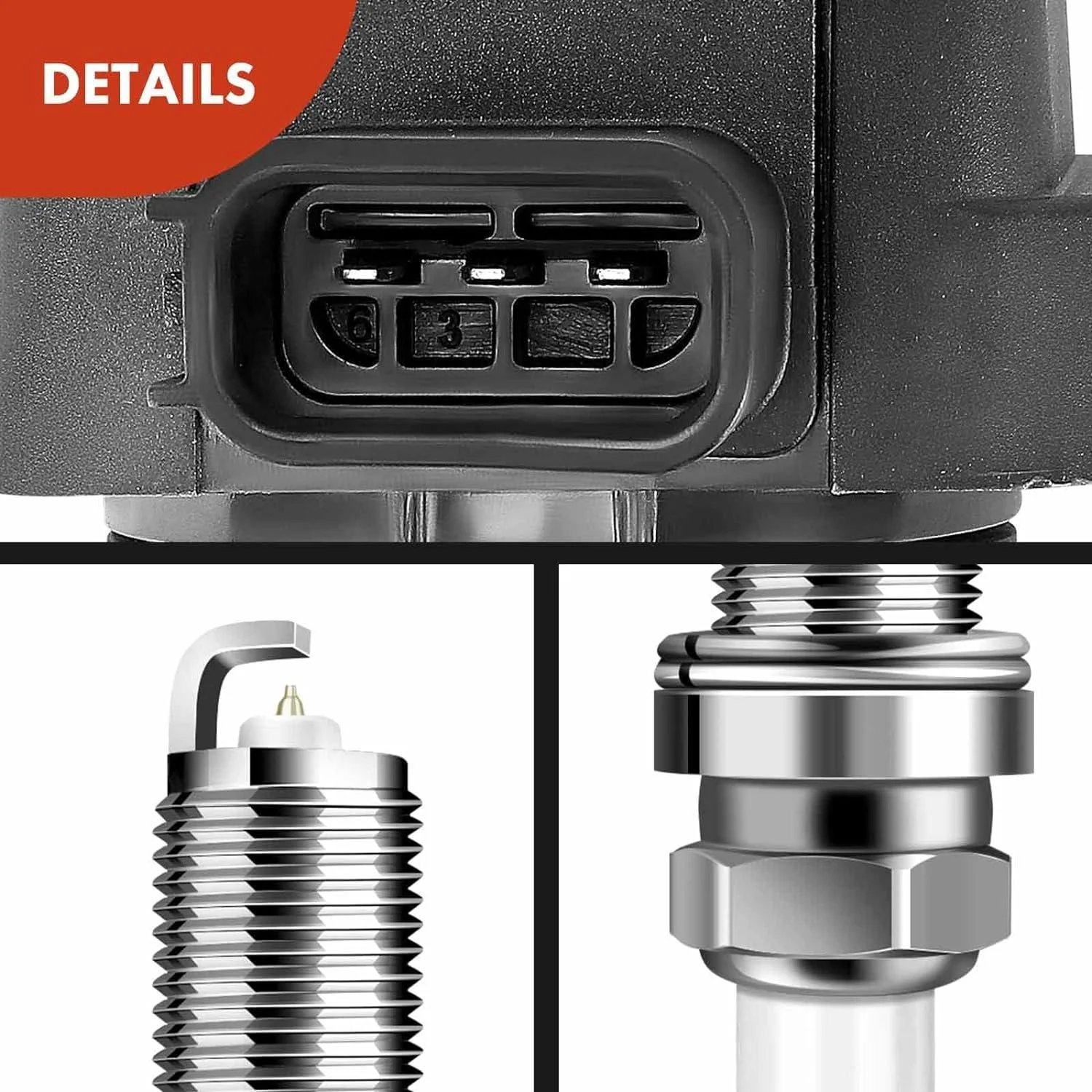 A-Premium Set of 6 Ignition Coil Pack and Iridium Spark Plugs Compatible with Honda Pilot Ridgeline 2006-2008 & Acura MDX 2003-2006 & Saturn Vue 2004-2007, V6 3.5L