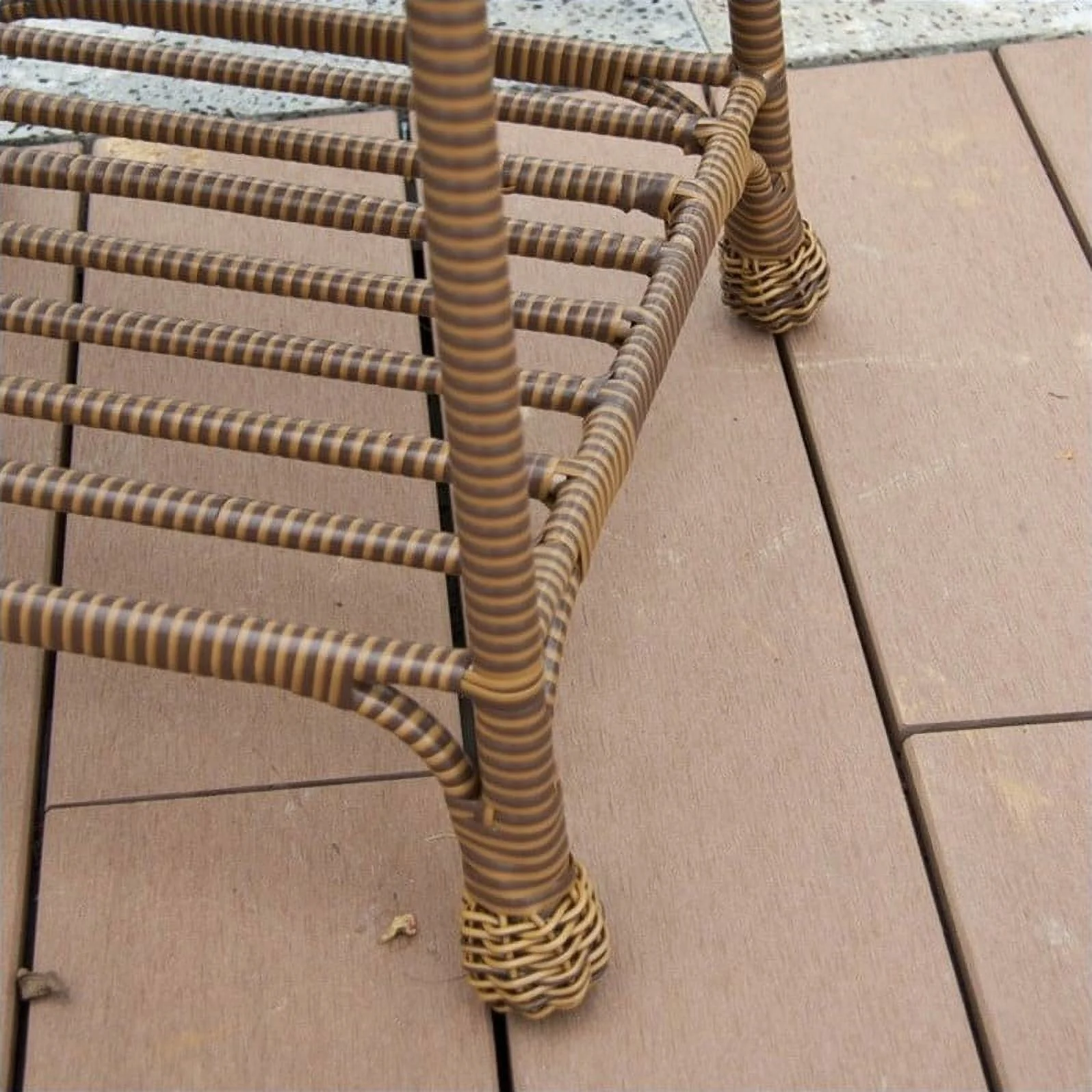 Afuera Living Wicker / Rattan Patio End Table in Honey Brown