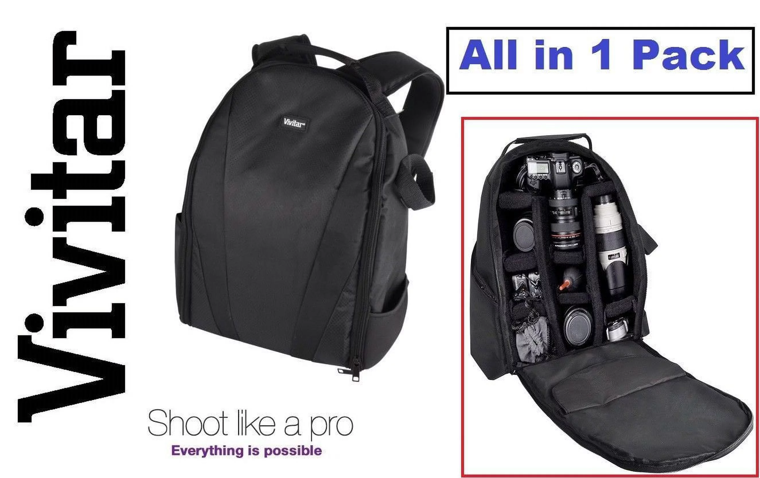 Pro Deluxe Vivitar Backpack Case Carrying Bag For Canon VIXIA HF R80 R82 R800