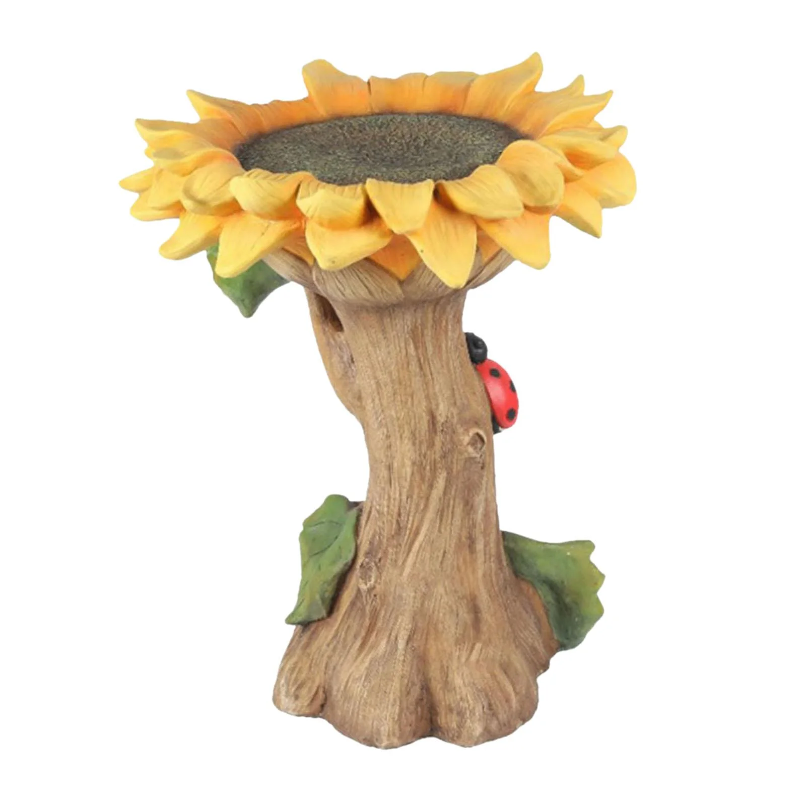 Gazechimp Garden Bird Bath Bowl Yard Backyard Sculpture Resin Statue Figurine Resin Feeder Flower 16x16x26cm