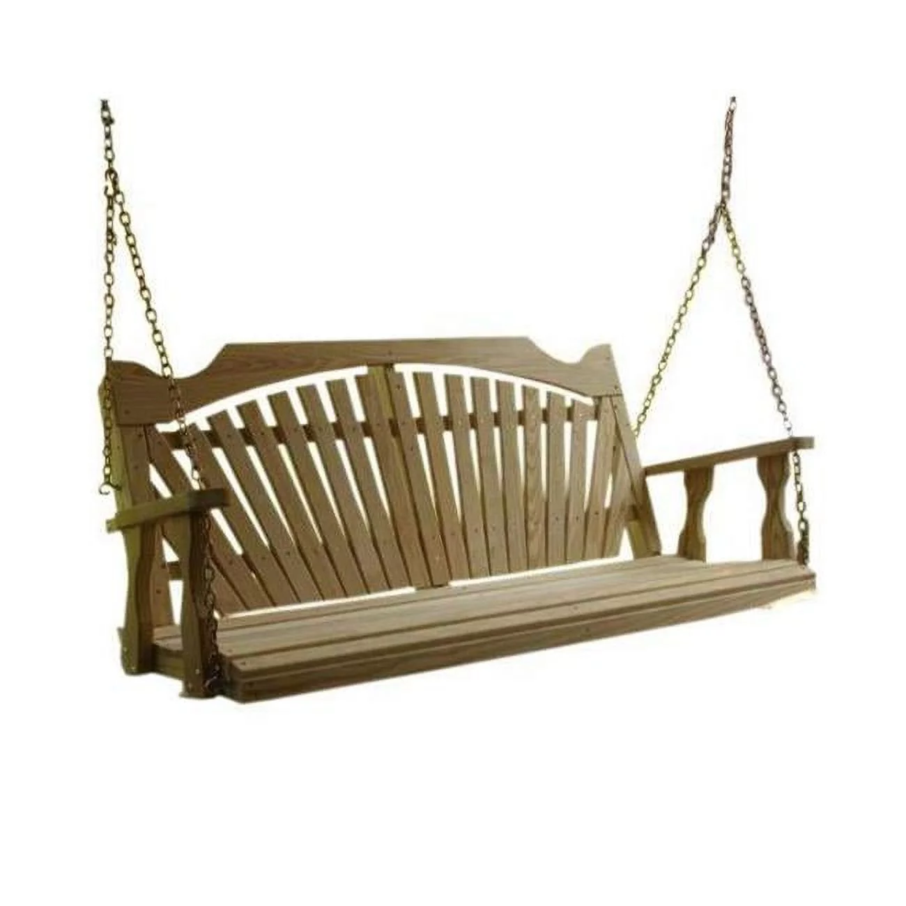 Creekvine Designs FS60FBCVD 64 in. Treated Pine Fanback Porch Swing