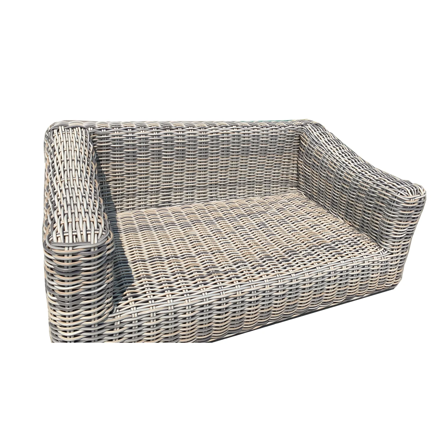 Hawaii Three-Tone Wicker Deep Seating Set in Silver Gray Cushion
