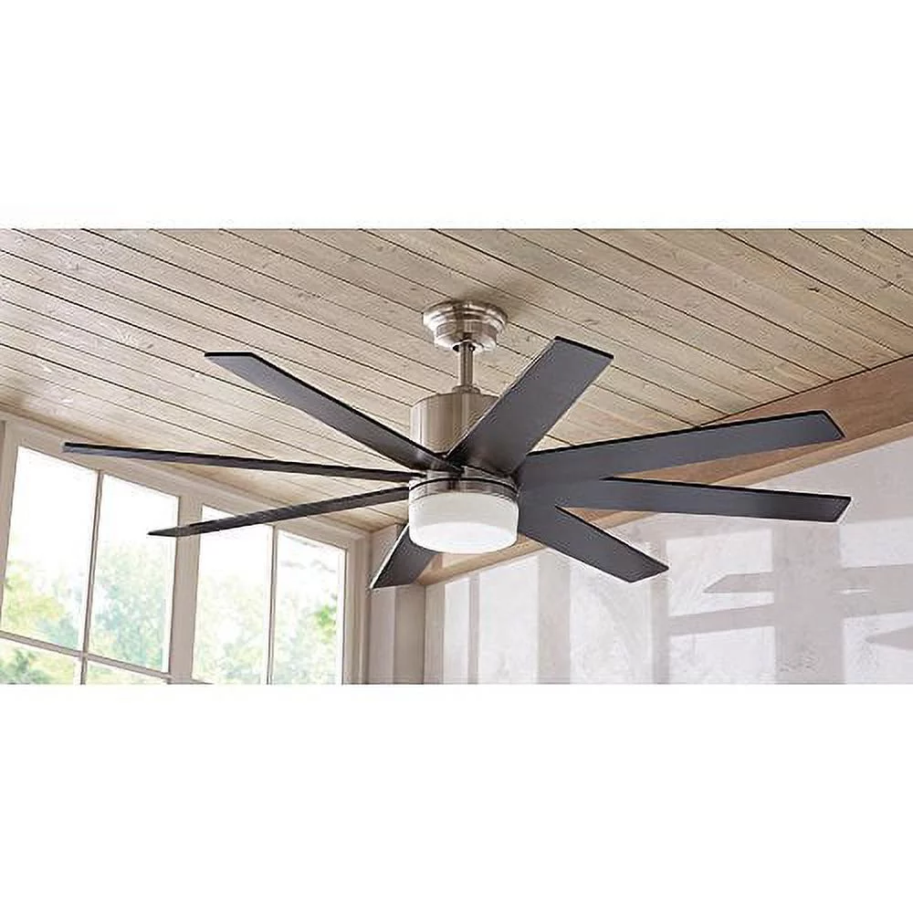 Home Decorators Collection 51708 60 in. Zolman Pike LED DC Brushed Nickel Ceiling Fan with Remote