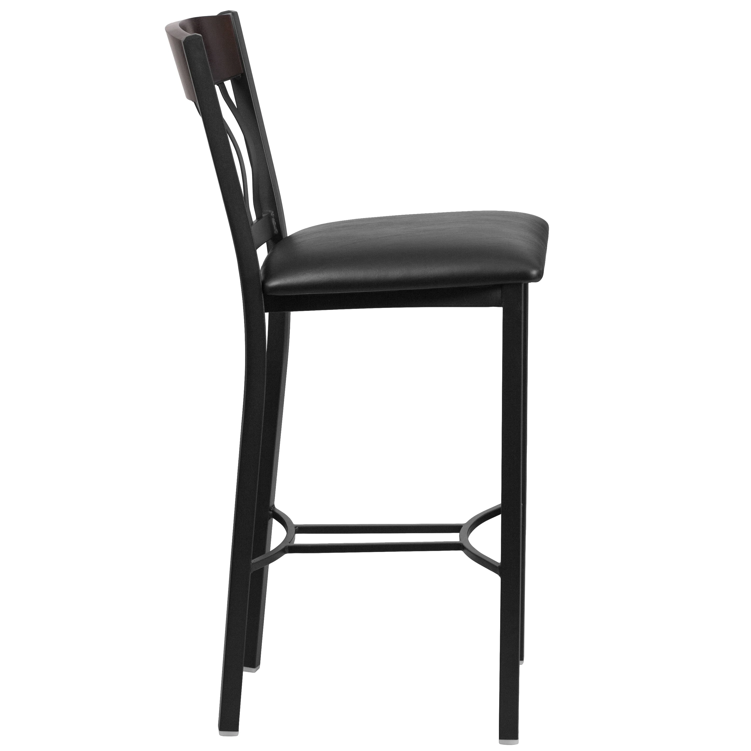 Flash Furniture 2 Pk. Eclipse Series Vertical Back Metal and Wood Restaurant Barstool - 17