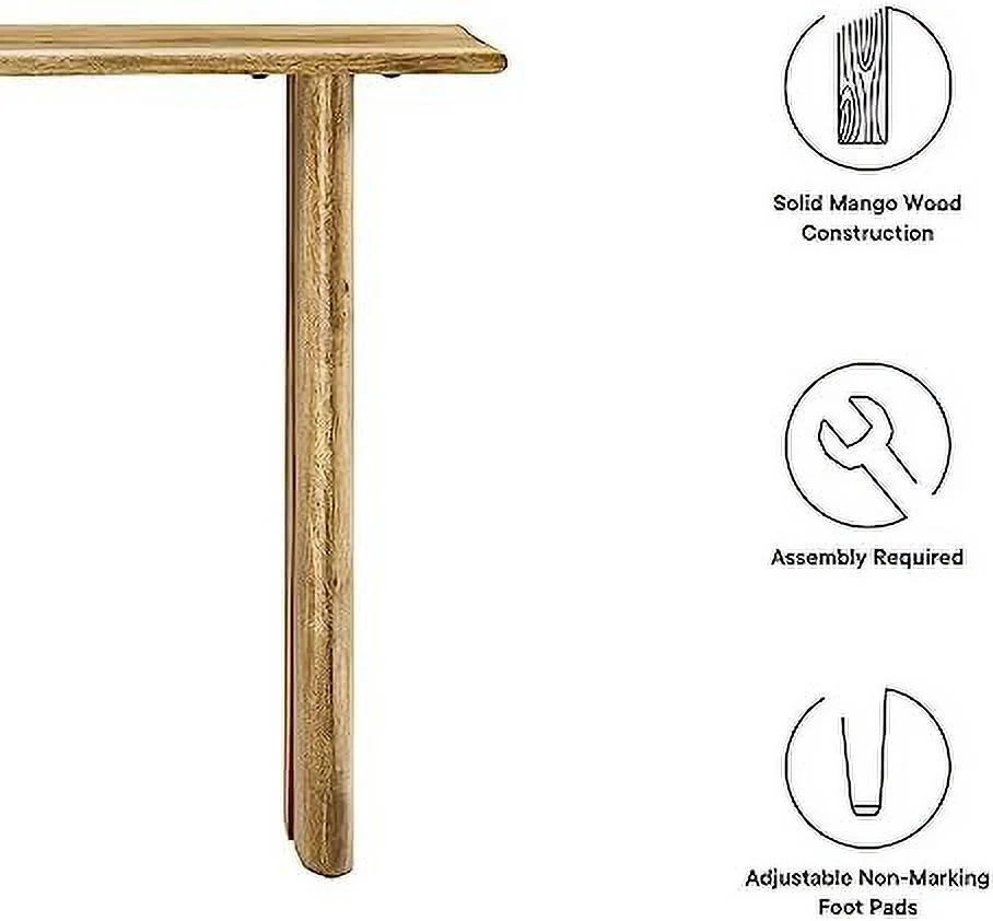 Amistad 46" Solid Wood Modern Farmhouse Console Table in Walnut