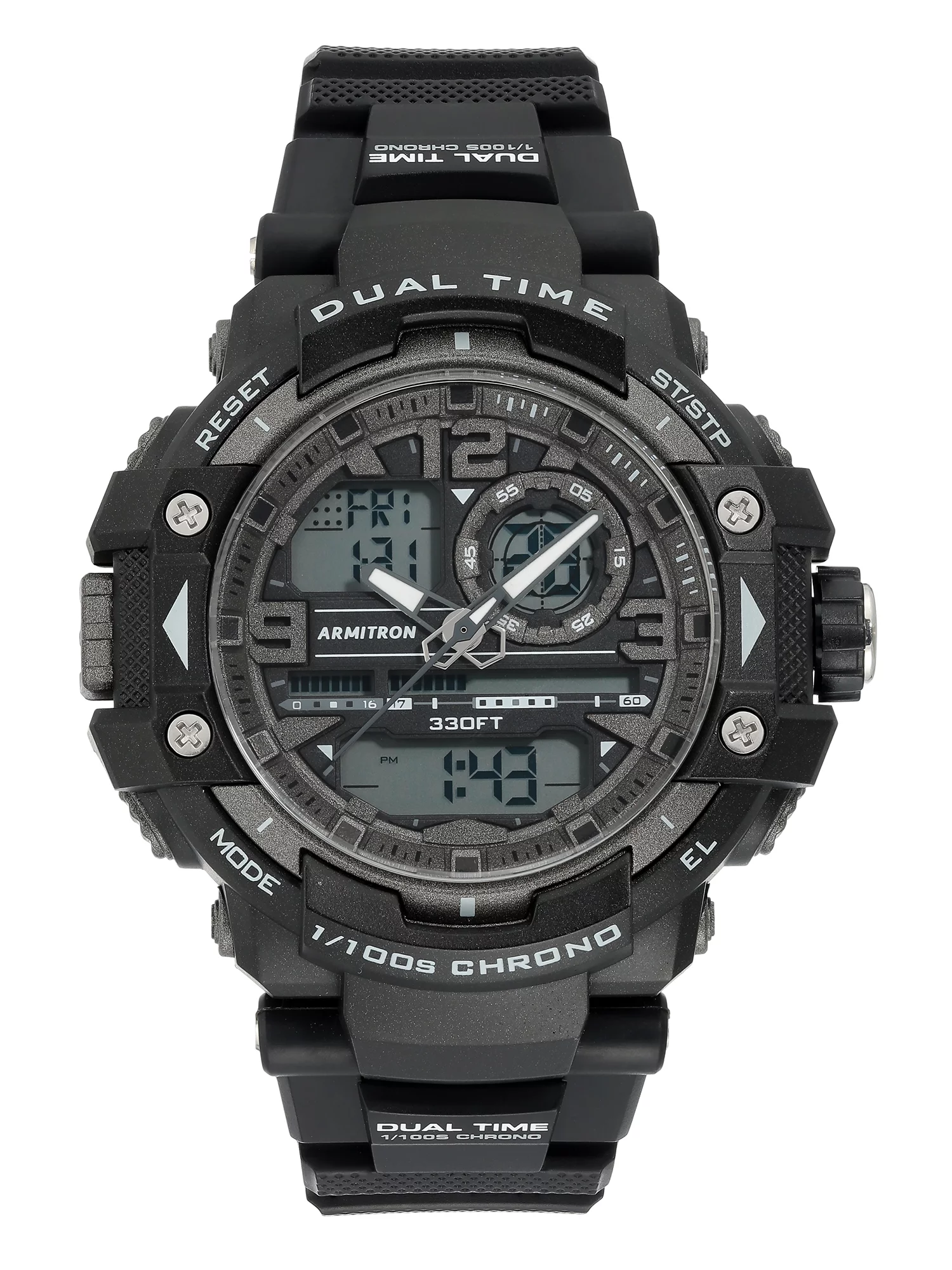 Armitron Men's Black Analog-Digital Watch with Grey Accents