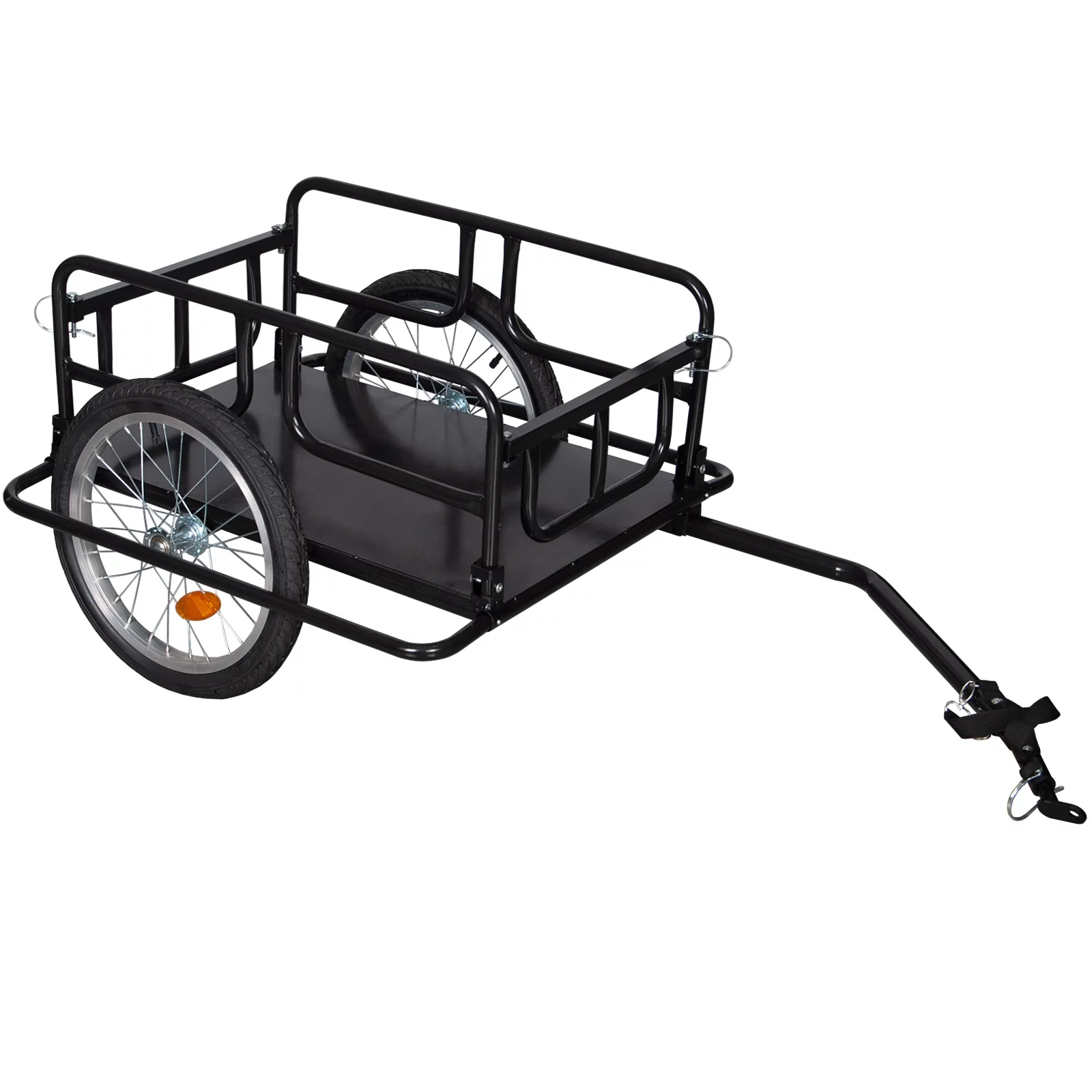 Comie Bike Cargo Trailer W/ Universal Bicycle Coupler, 16'' Wheels, Foldable Bike Wagon for Carrying Groceries, Luggage, Tools